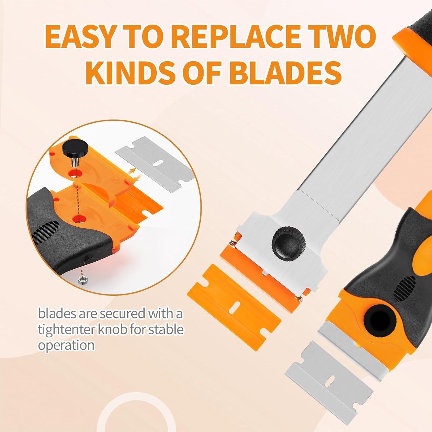 Juego de 6 herramientas de raspado Fenikara - 3 raspadores y 40 cuchillas