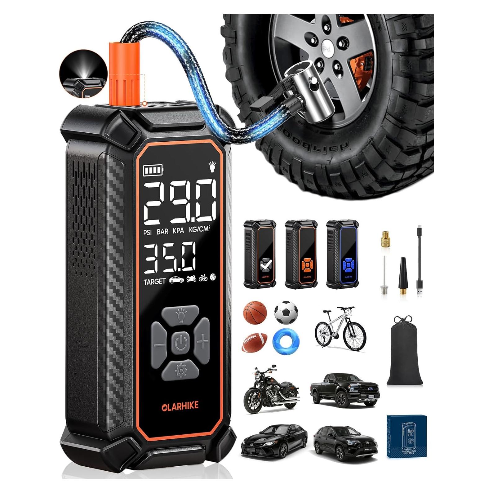 Compresor de Aire Portátil OlarHike 6000mAh, Inflación Rápida