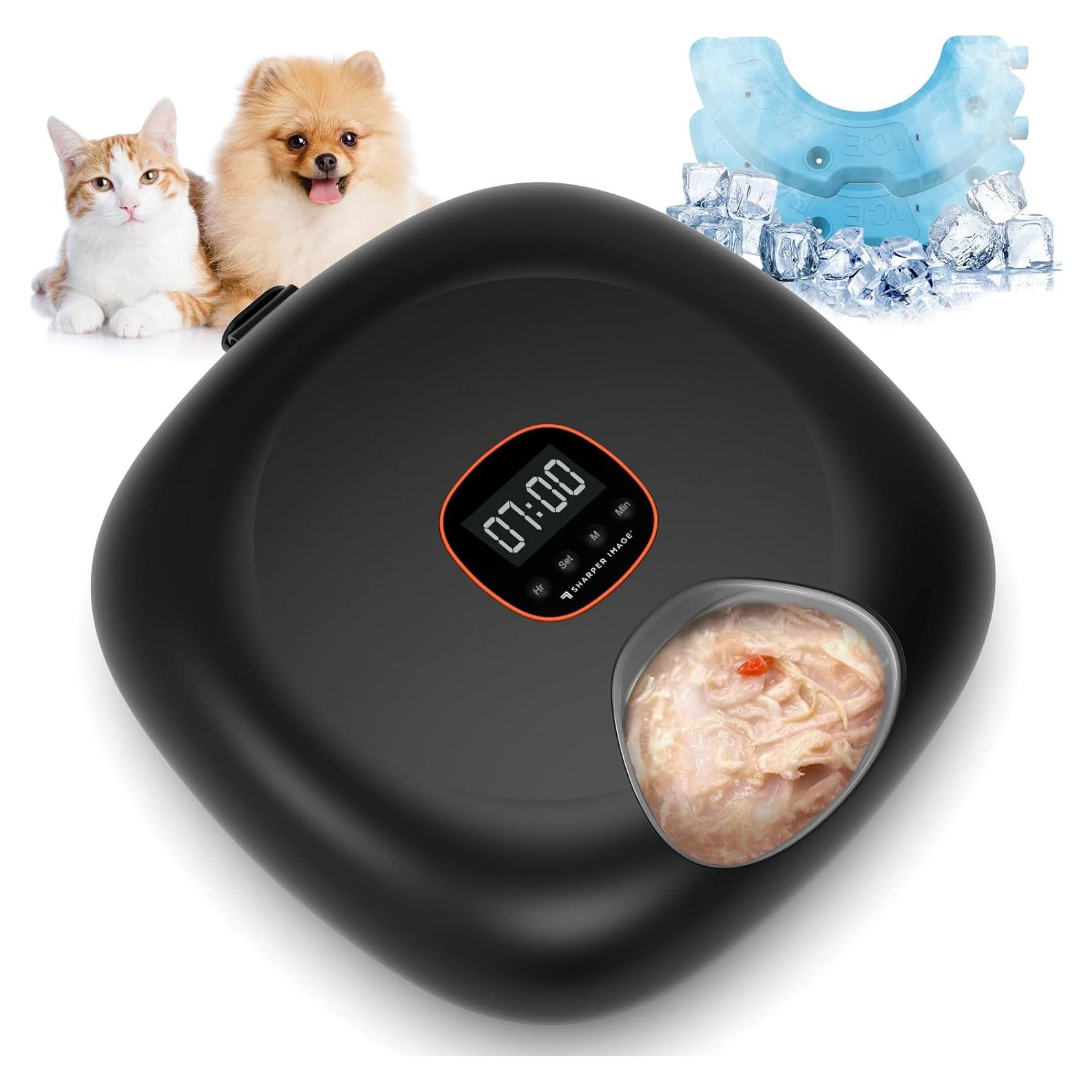 Dispensador Automático de Comida para Gatos Sharper Image Negro