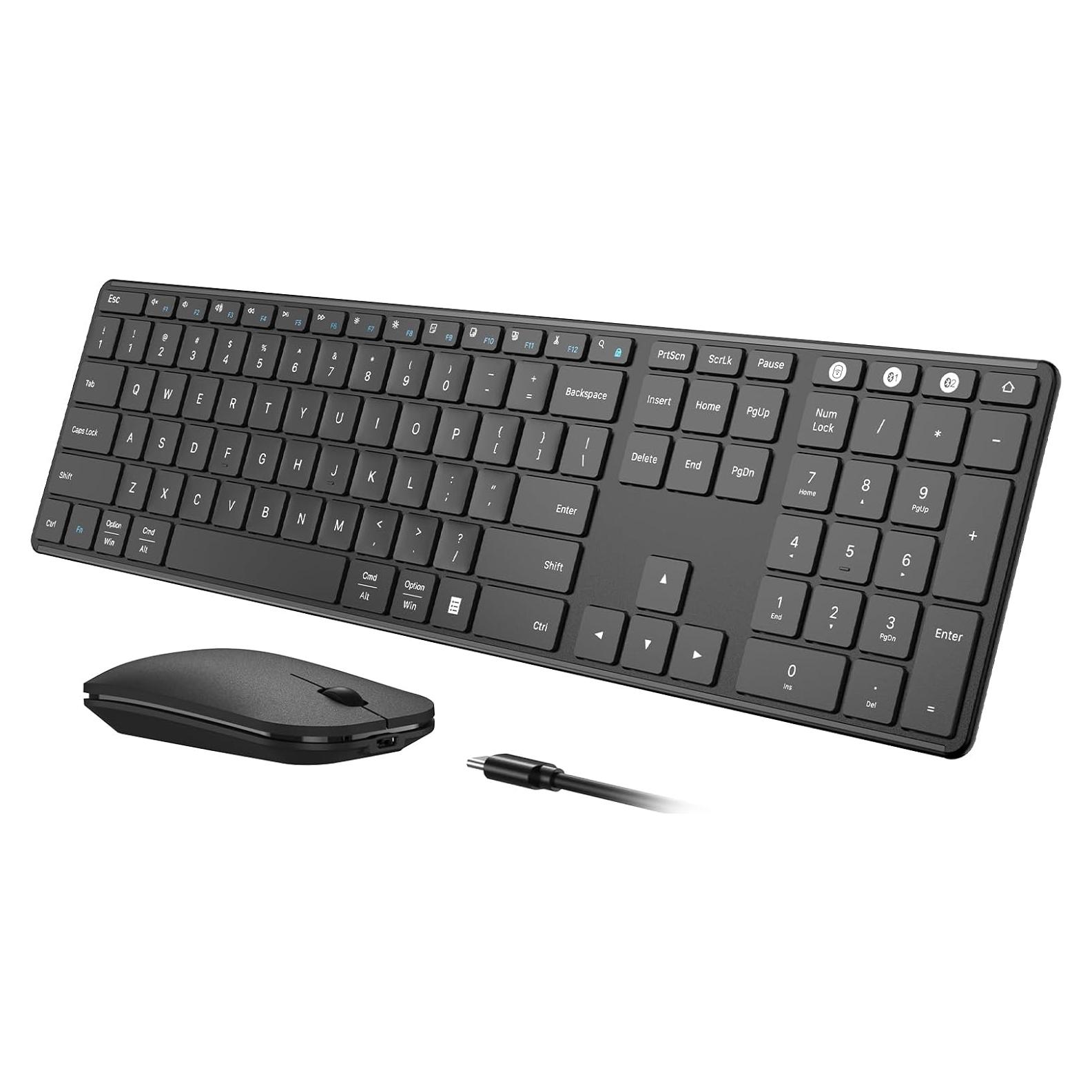 Combo Teclado y Ratón Inalámbrico Seenda SKM64-3 Negro