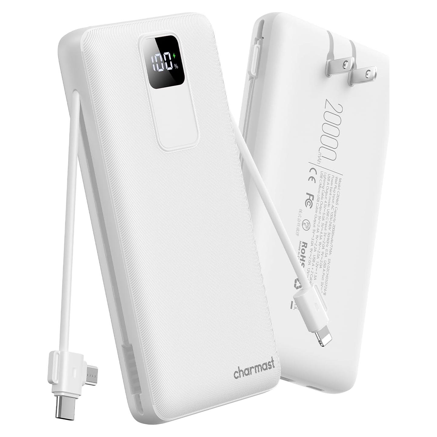 Cargador portátil Charmast 20000mAh USB C 20W carga rápida