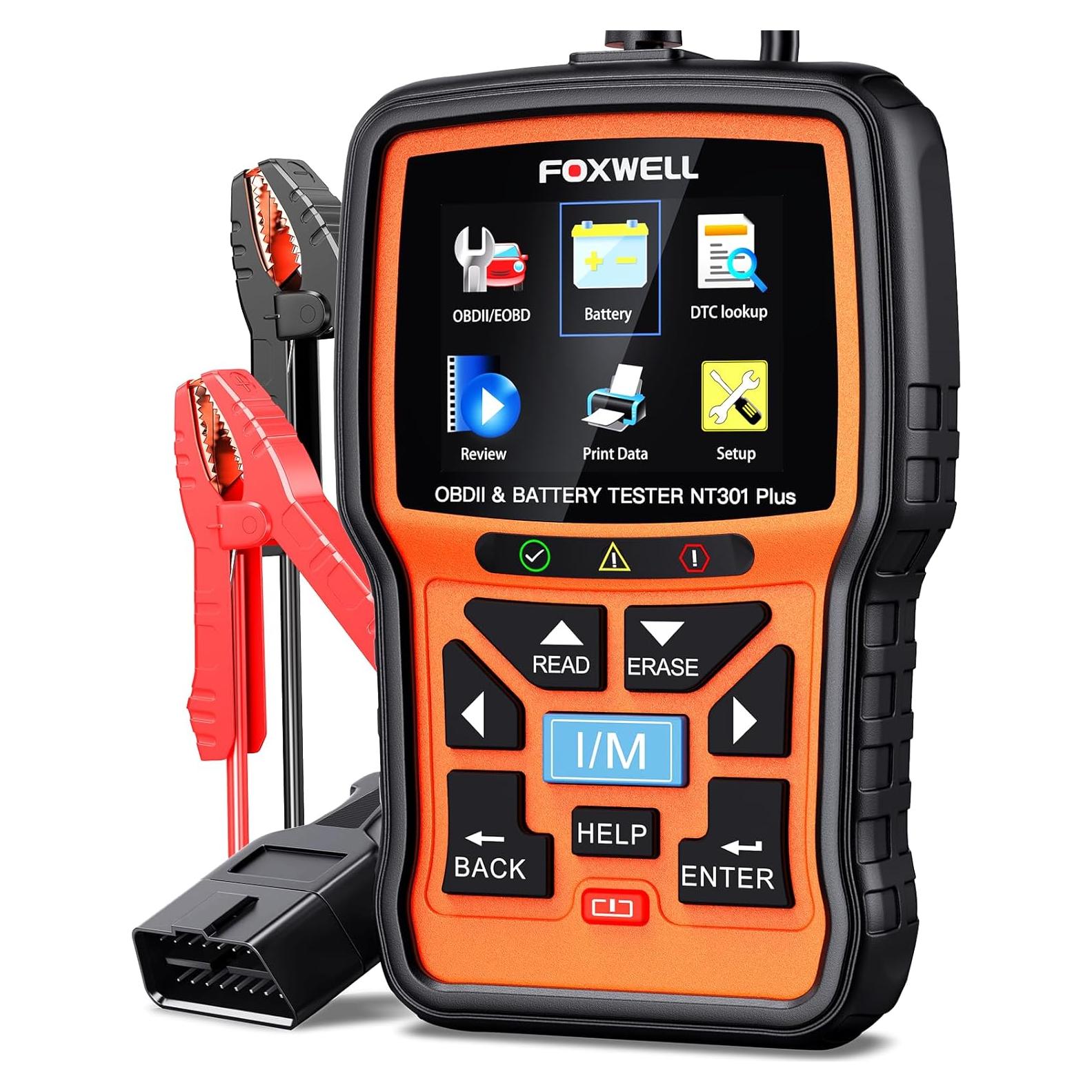 Escáner OBD2 y Probador de Batería FOXWELL NT301 Plus 12V