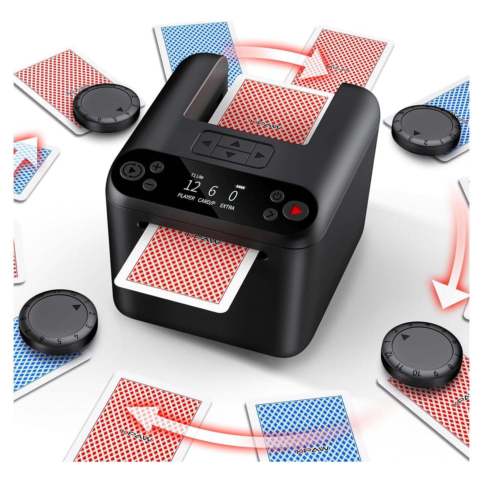 Distribuidor Automático de Cartas KPAW Negro 3 Barajas USB