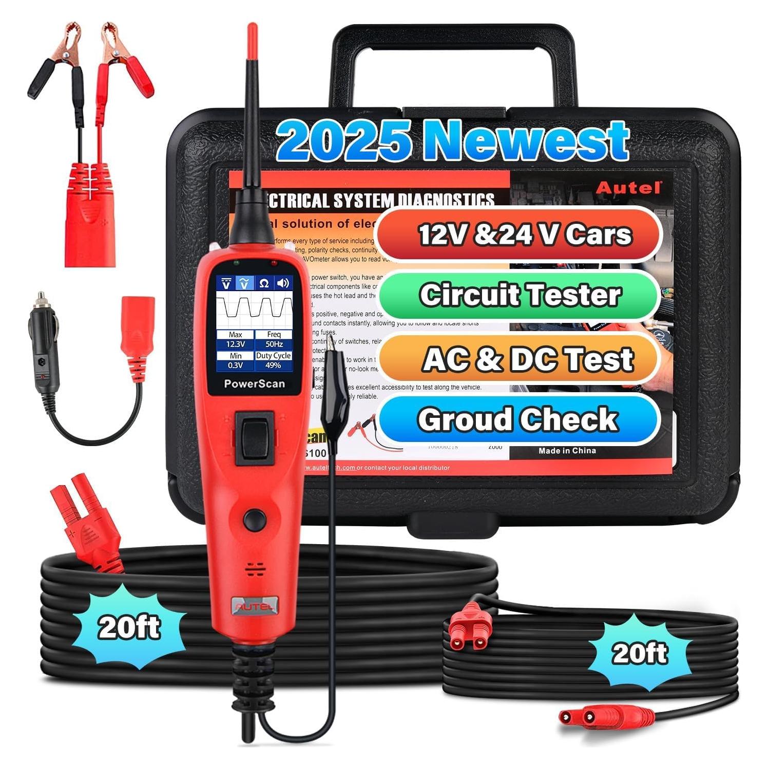 Autel PowerScan PS100 Probador de Circuito Automotriz 12-24V