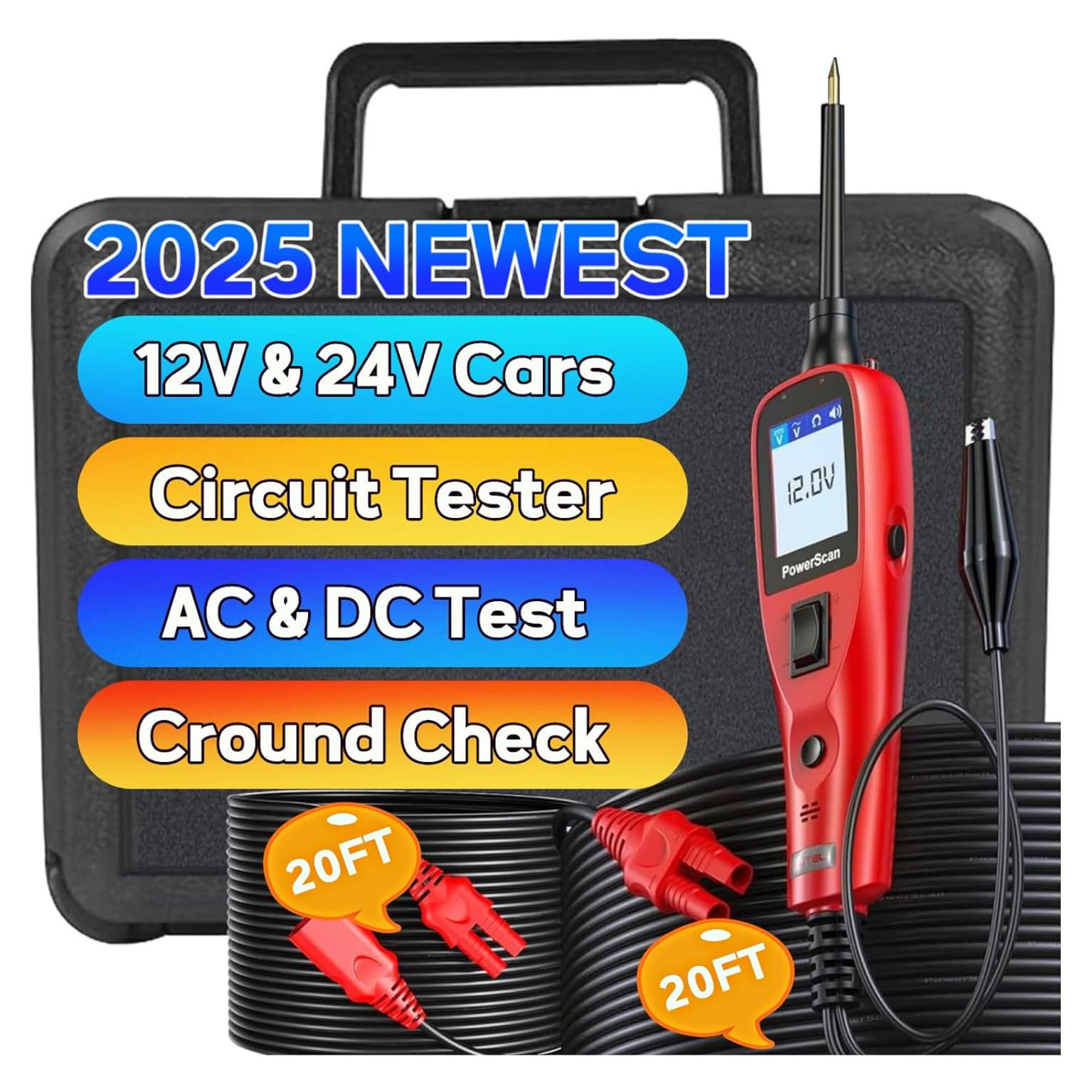 Autel PowerScan PS100 Probador de Circuito 12V 24V 6.1m