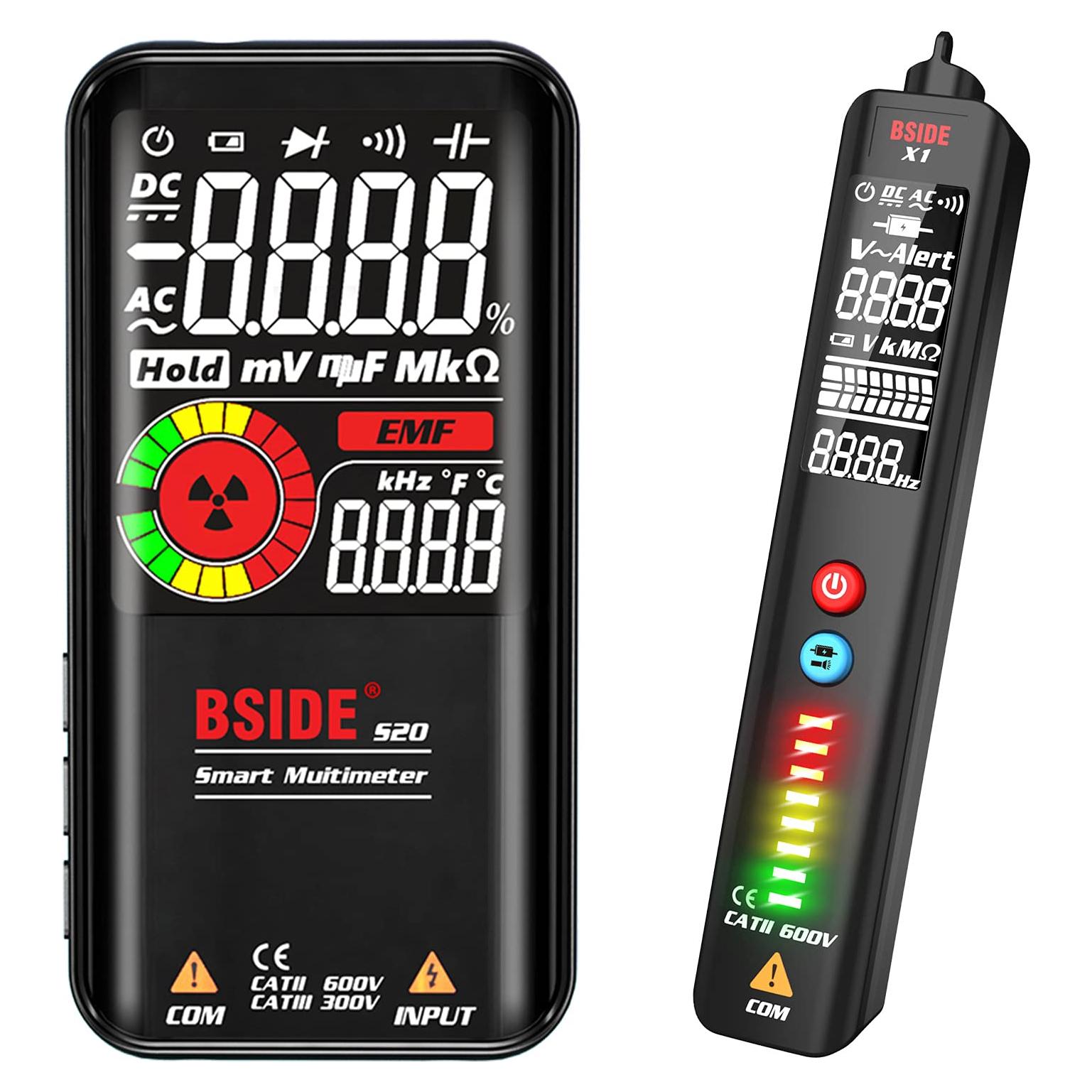 Kit de Multímetro y Probador de Voltaje BSIDE S20, Recargable