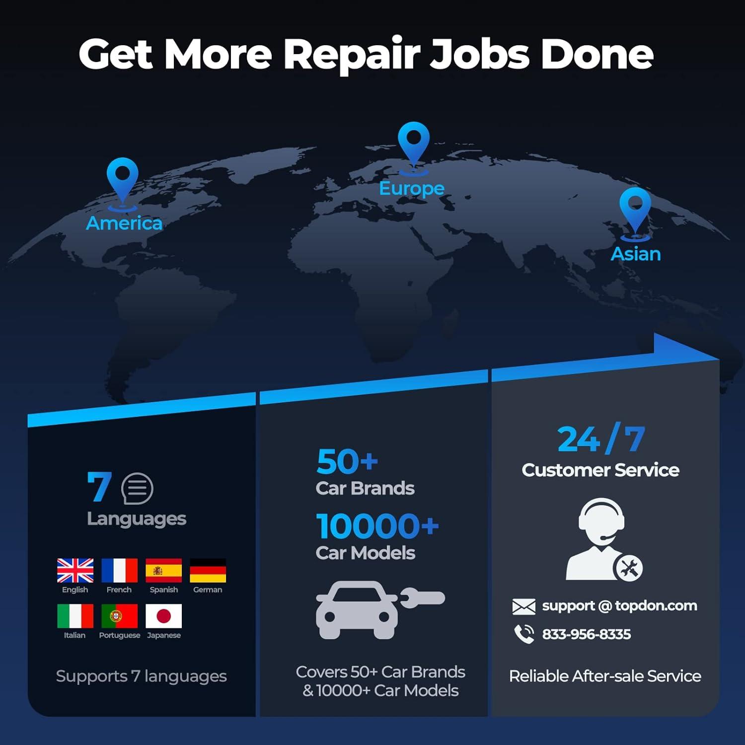 Escáner OBD2 TOPDON AL500B 2 en 1 con Pruebas de Batería