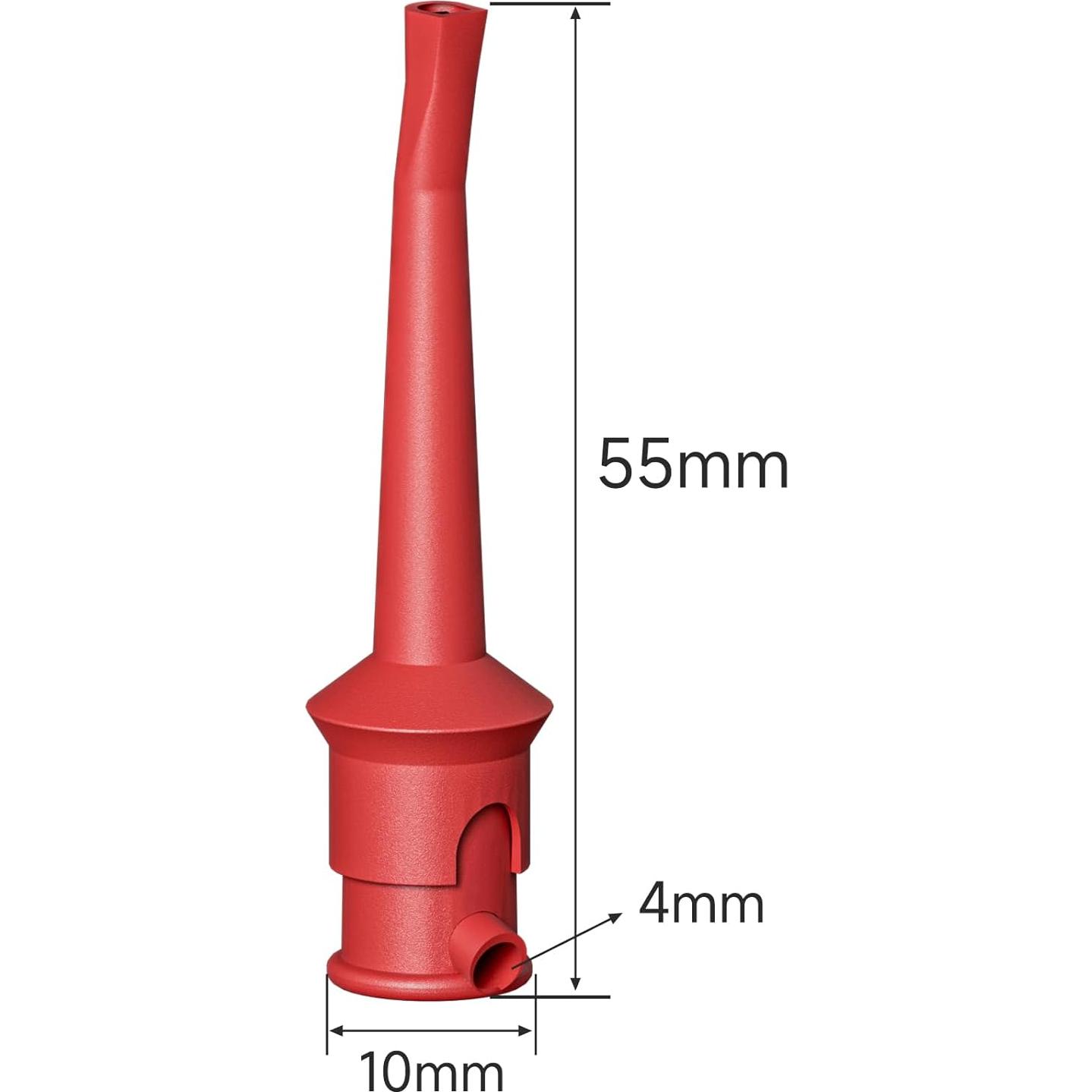Goupchn 10PCS Multimeter Test Hook Clips SMD IC Cable Welding Test Clip for DIY Electronic Components Testing Red&Black