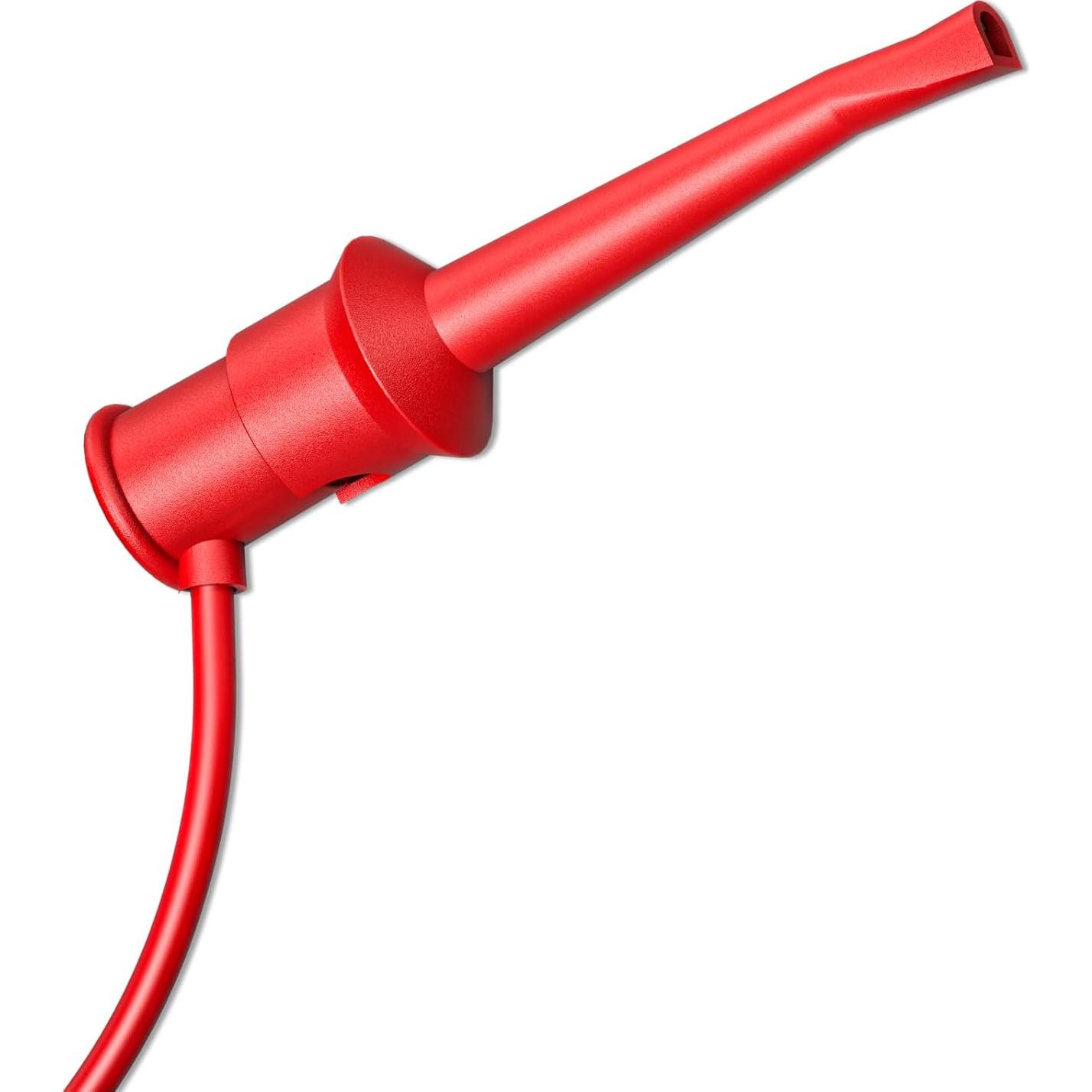 Goupchn 10PCS Multimeter Test Hook Clips SMD IC Cable Welding Test Clip for DIY Electronic Components Testing Red&Black