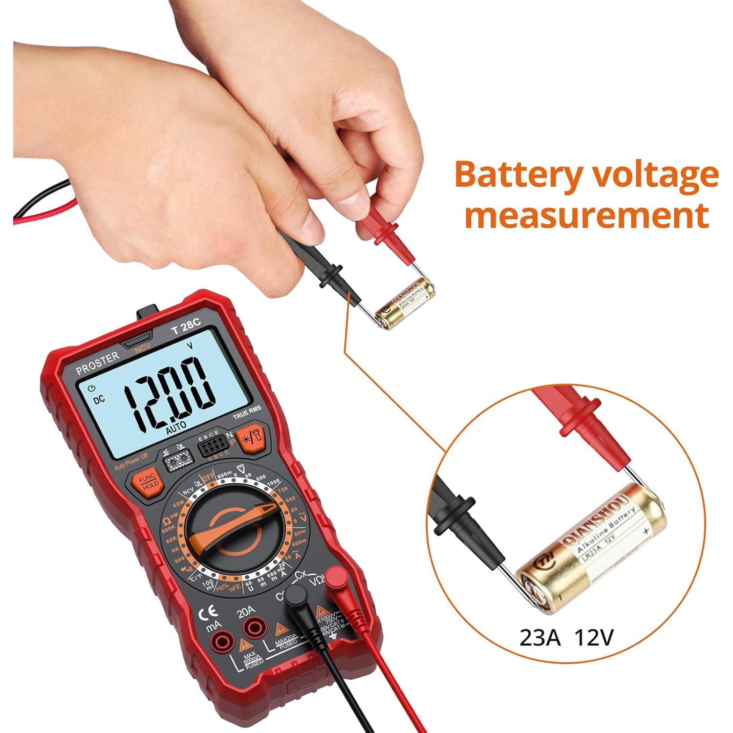 Multímetro Digital Proster T28C 6000 Cuentas TRMS - Voltímetro AC/DC