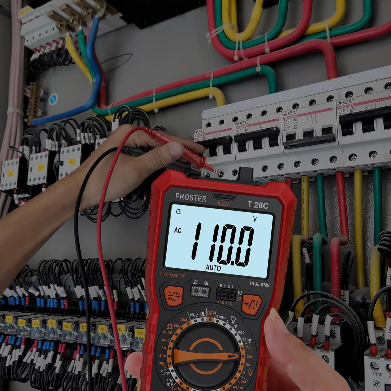 Multímetro Digital Proster T28C 6000 Cuentas TRMS - Voltímetro AC/DC