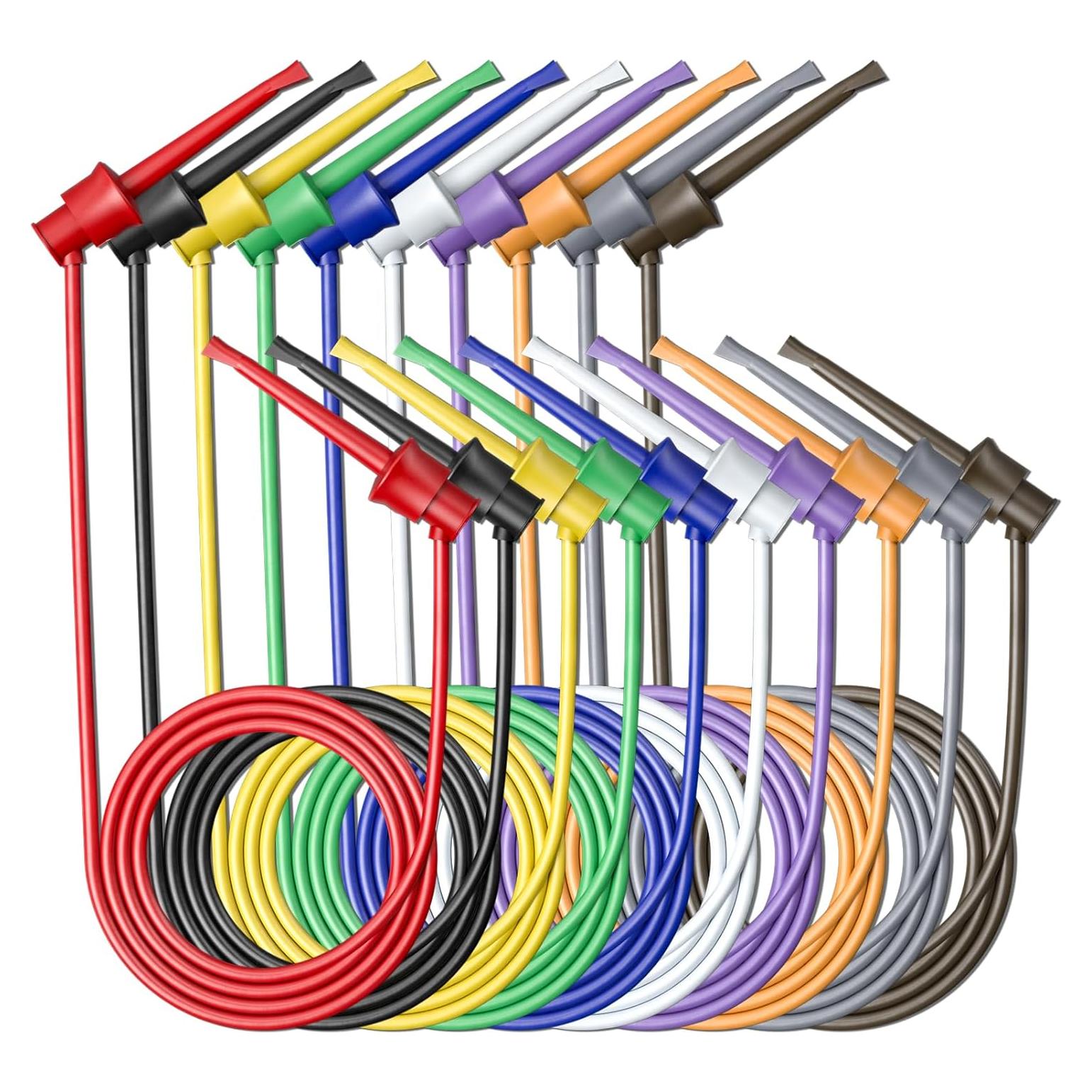 Cables de Prueba Goupchn 10PCS 1m Gancho a Gancho 500V 5A