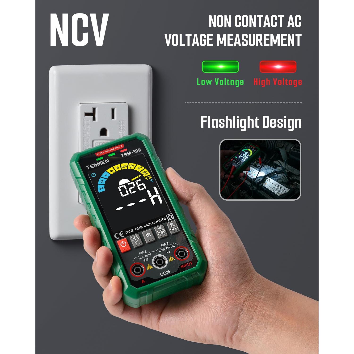 Multímetro Digital TSM-599 Inteligente TRMS 6000 Cuentas
