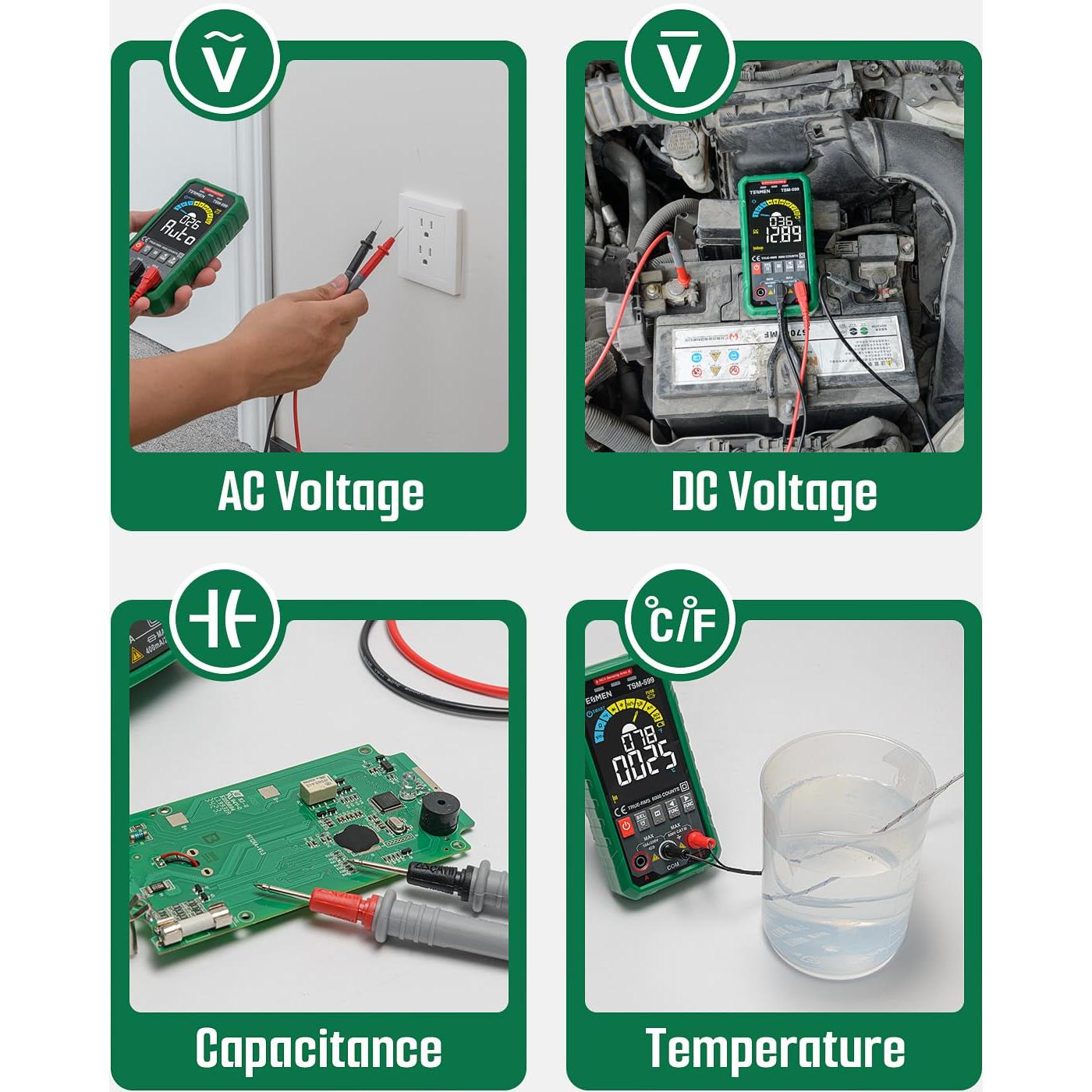 Multímetro Digital TSM-599 Inteligente TRMS 6000 Cuentas