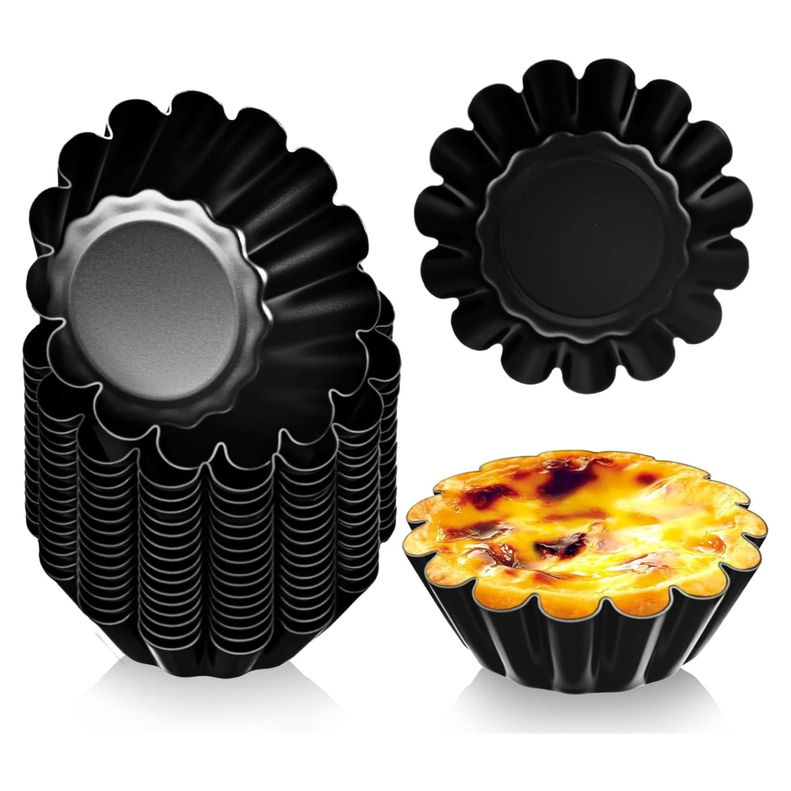 Moldes para Tartas de Huevo LemonRoad 16 Piezas 6.6 cm Acero