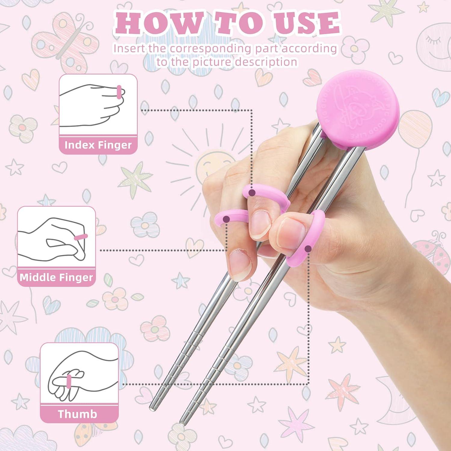 Juego de Palillos de Entrenamiento Patelai Rosa - Acero Inoxidable