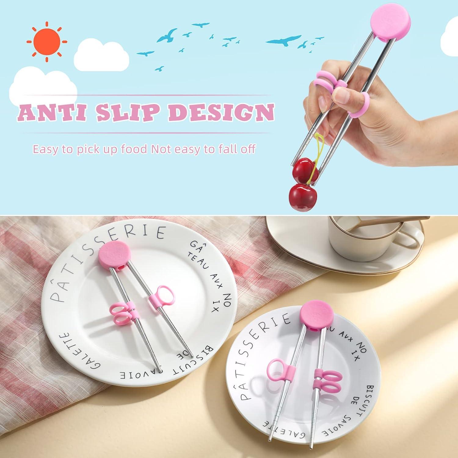 Juego de Palillos de Entrenamiento Patelai Rosa - Acero Inoxidable