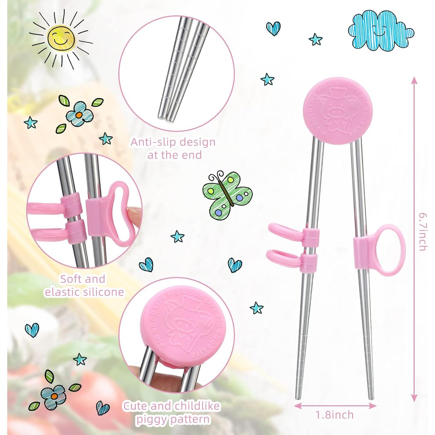 Juego de Palillos de Entrenamiento Patelai Rosa - Acero Inoxidable