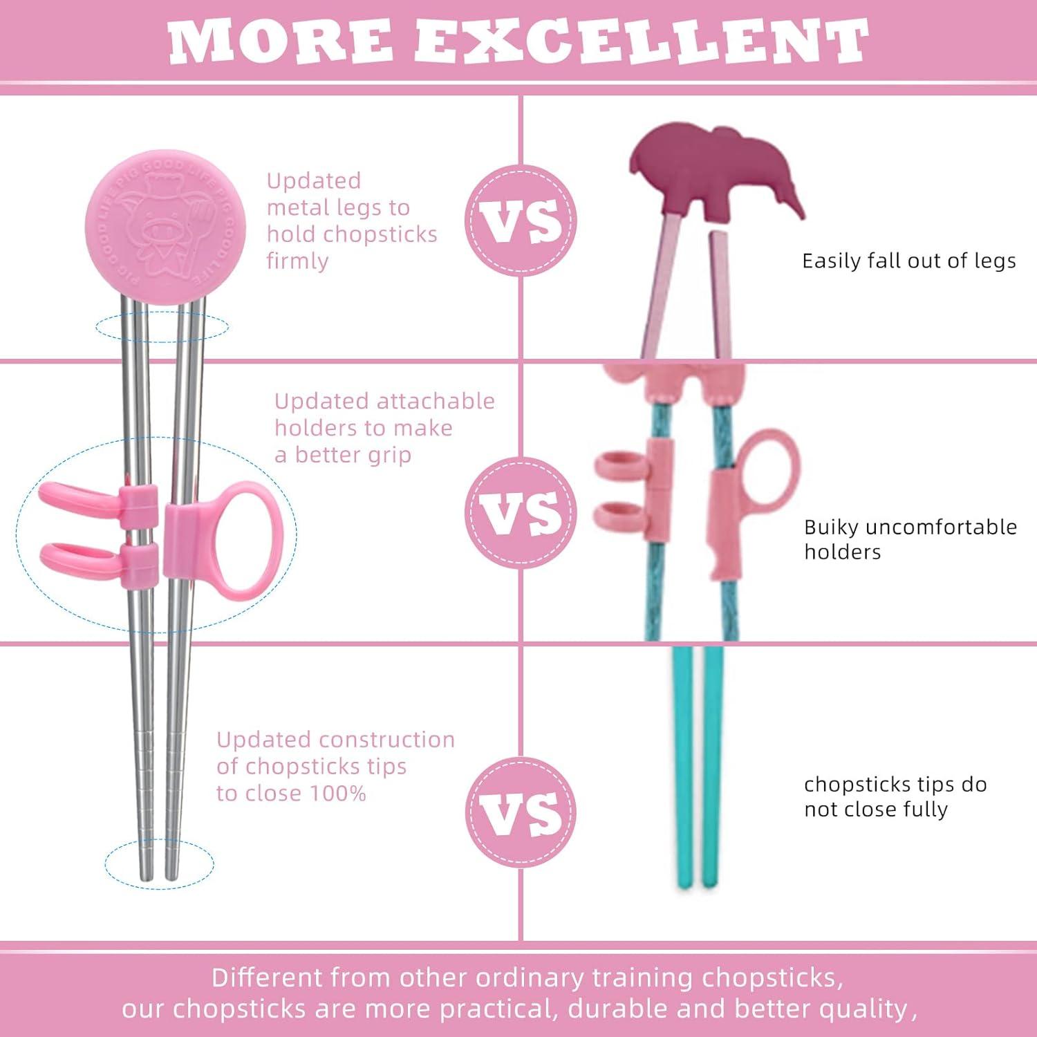 Juego de Palillos de Entrenamiento Patelai Rosa - Acero Inoxidable