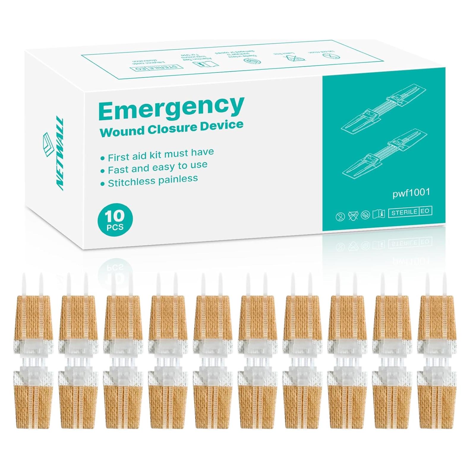 Tiras de Cierre de Heridas NETWALL 10 Pcs 8x2 cm