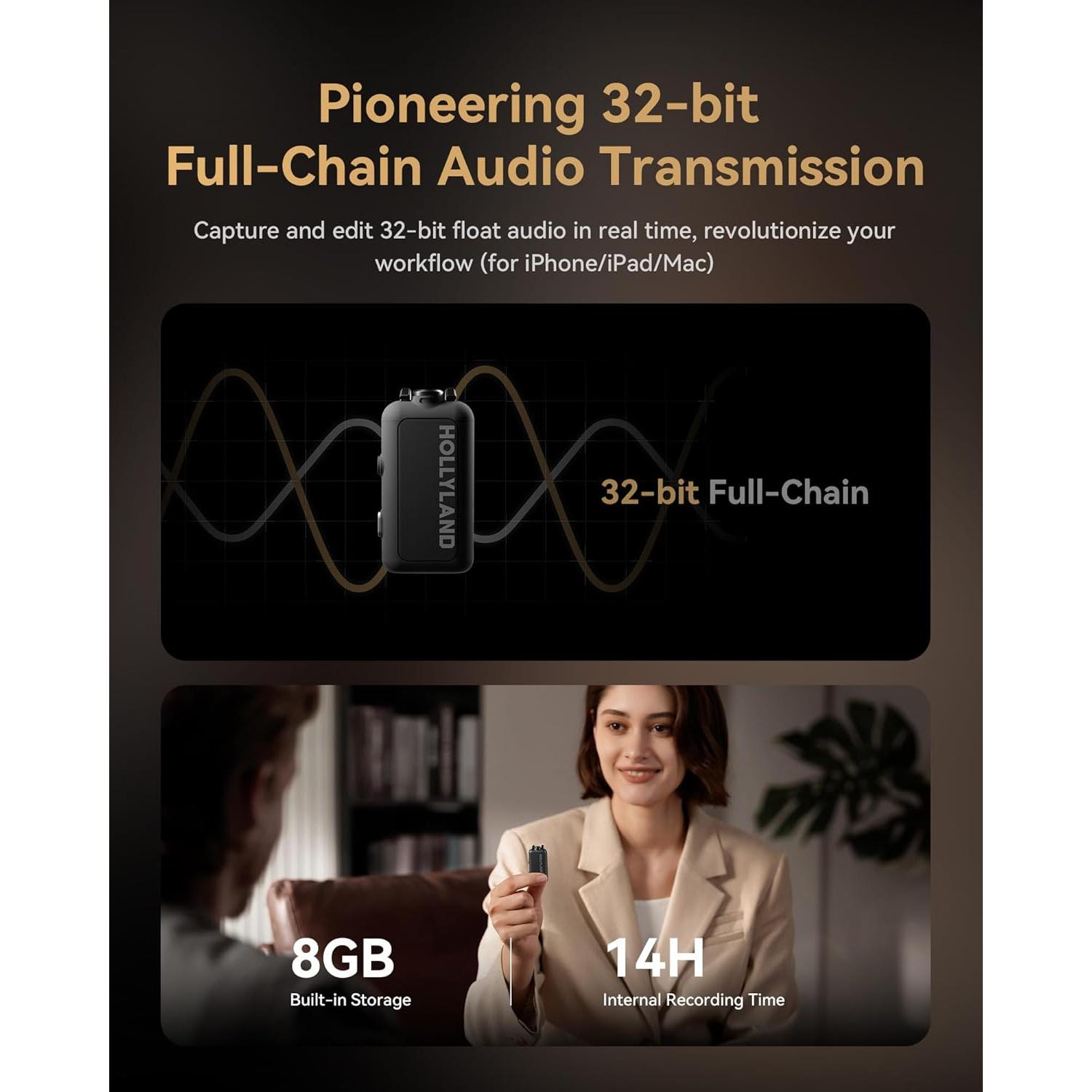 Micrófono Inalámbrico Hollyland LARK MAX 2 Combo Definitivo