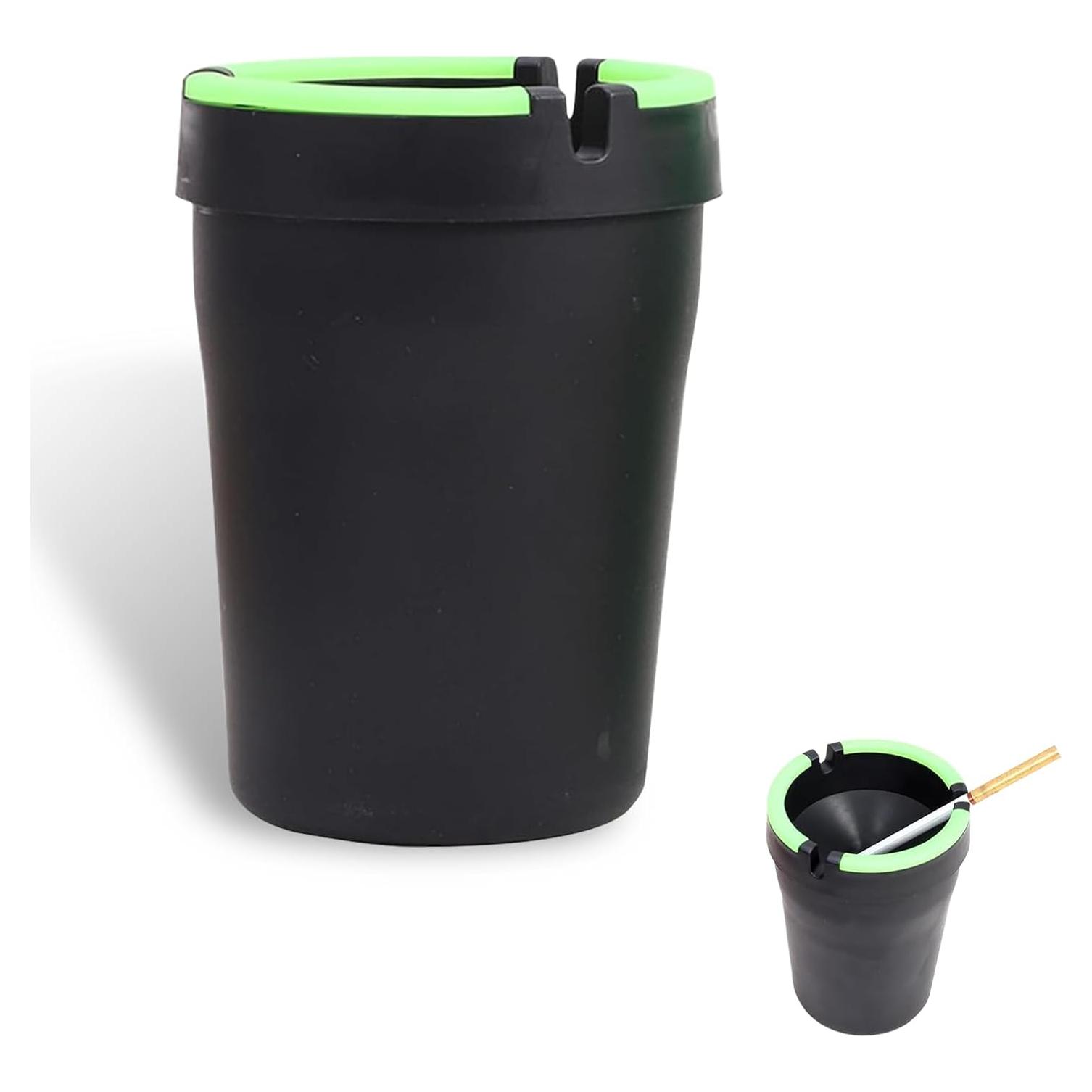 Cenicero de coche MLY sin humo negro, 11x8 cm, a prueba de olores