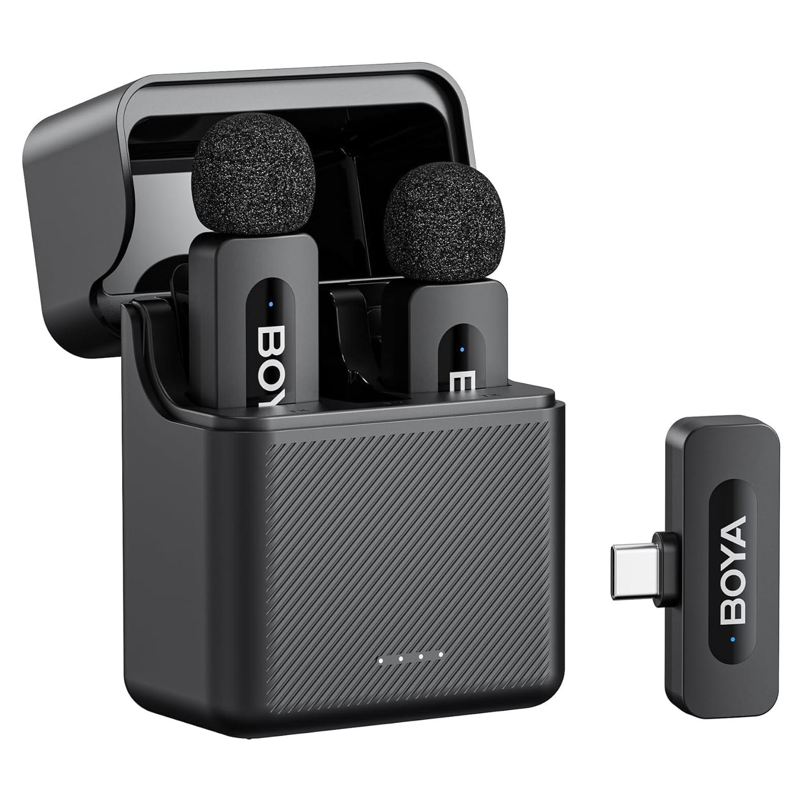 Micrófono Lavalier Inalámbrico BOYA BY-V30 USB-C 36H Batería