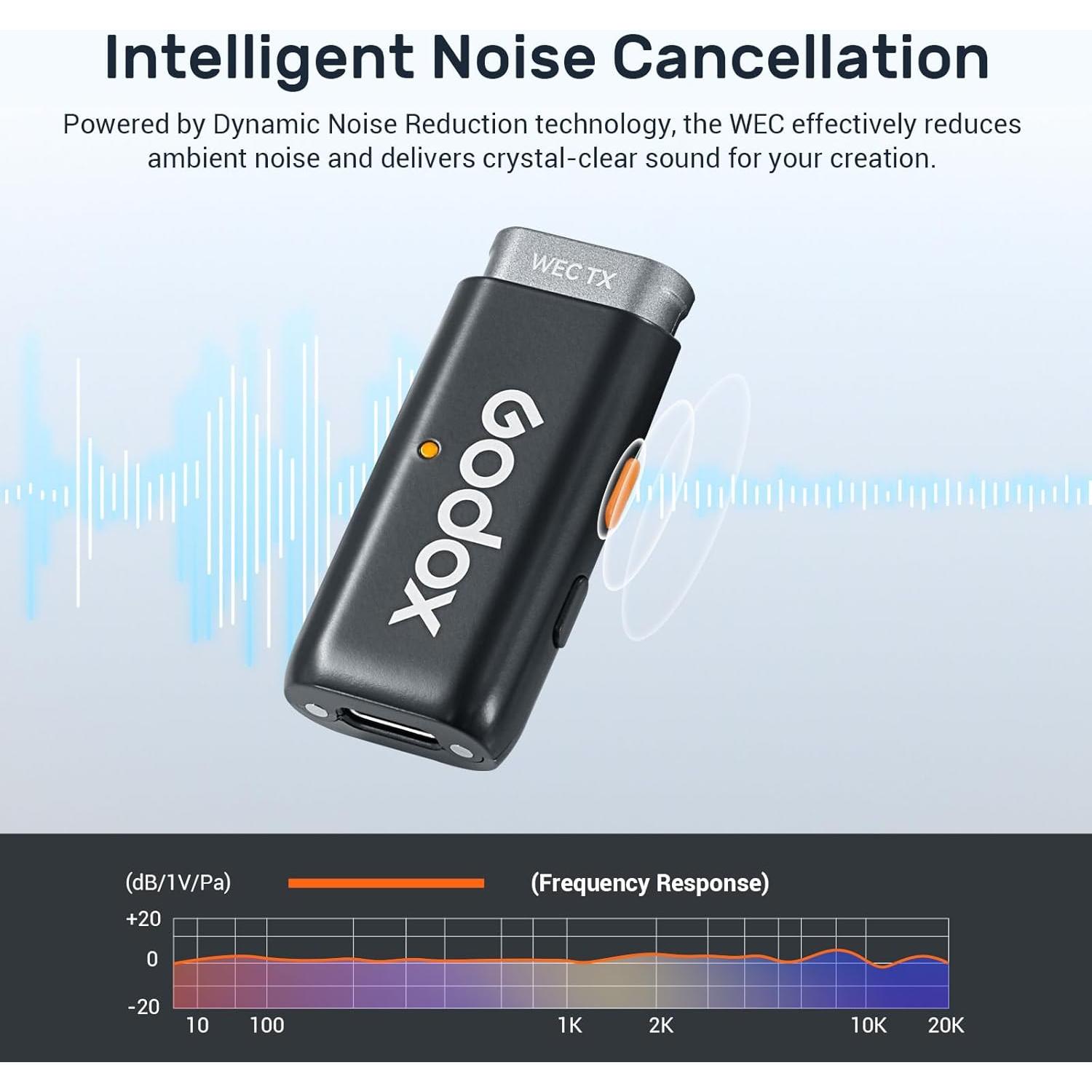 Micrófono Inalámbrico GODOX WEC Kit2 Lavalier 200m 8H Batería