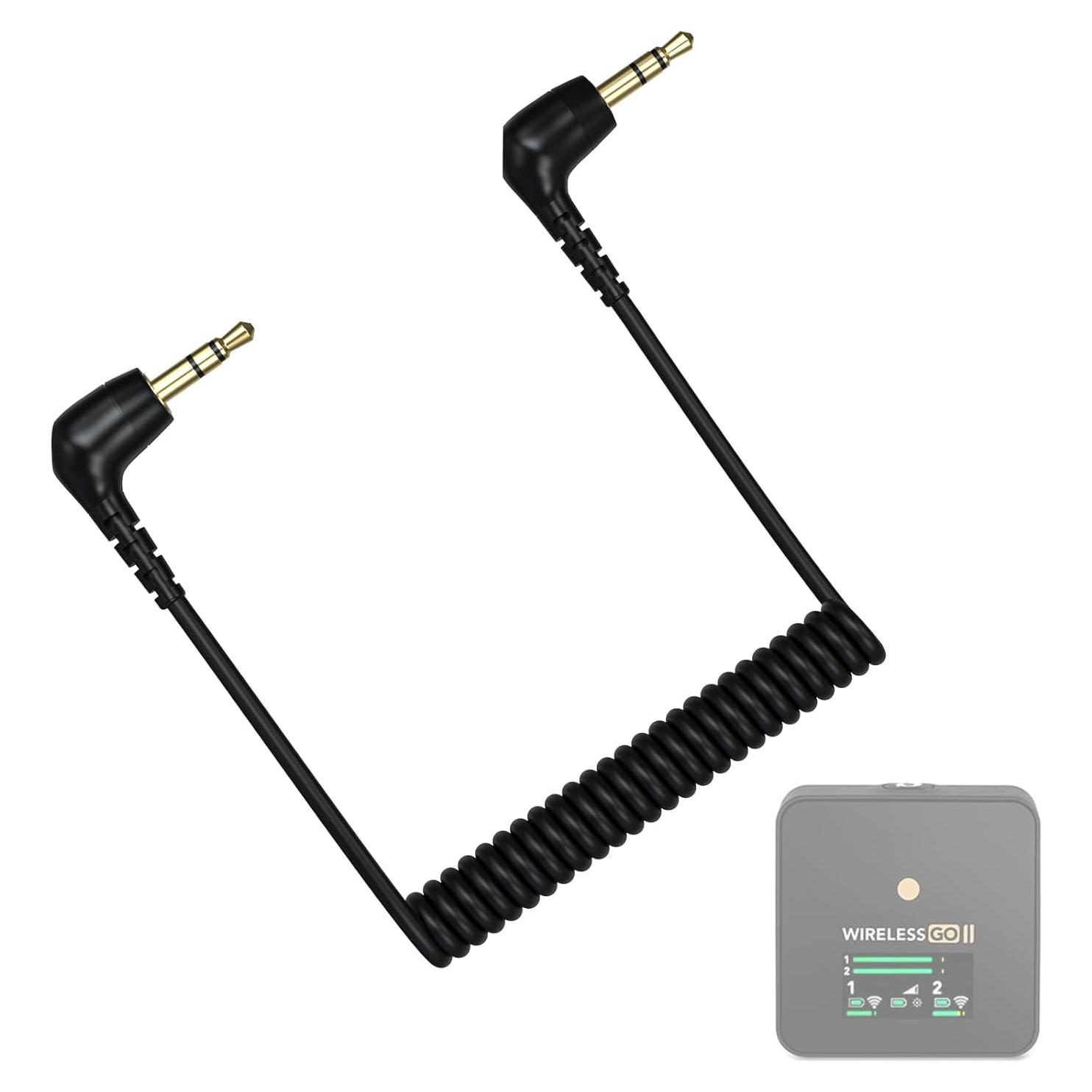 Cable de micrófono TRS 3.5mm Puiixur enrollado 20-60cm