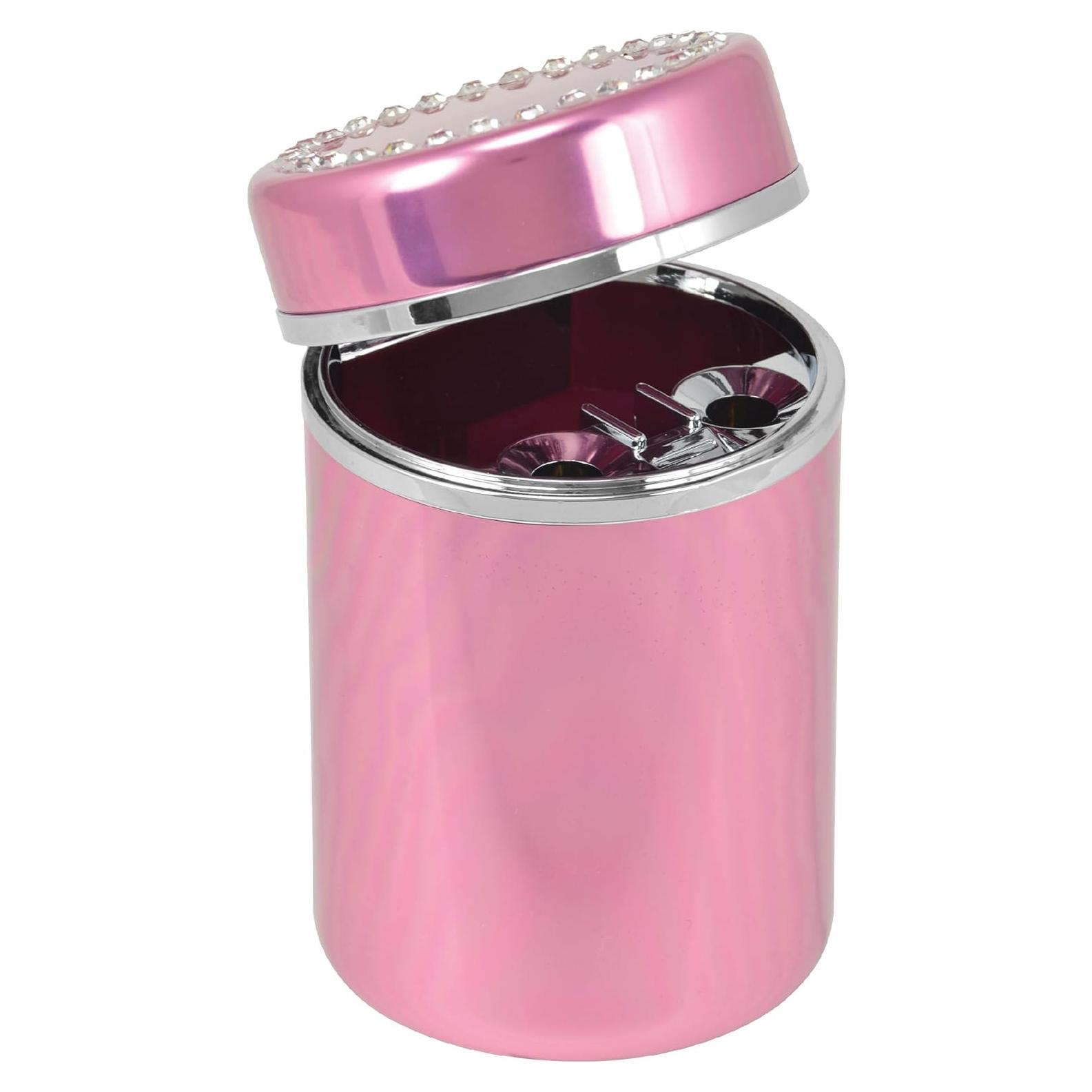 Cenicero de Aluminio Bell Automotive Diamante Rosa con Tapa