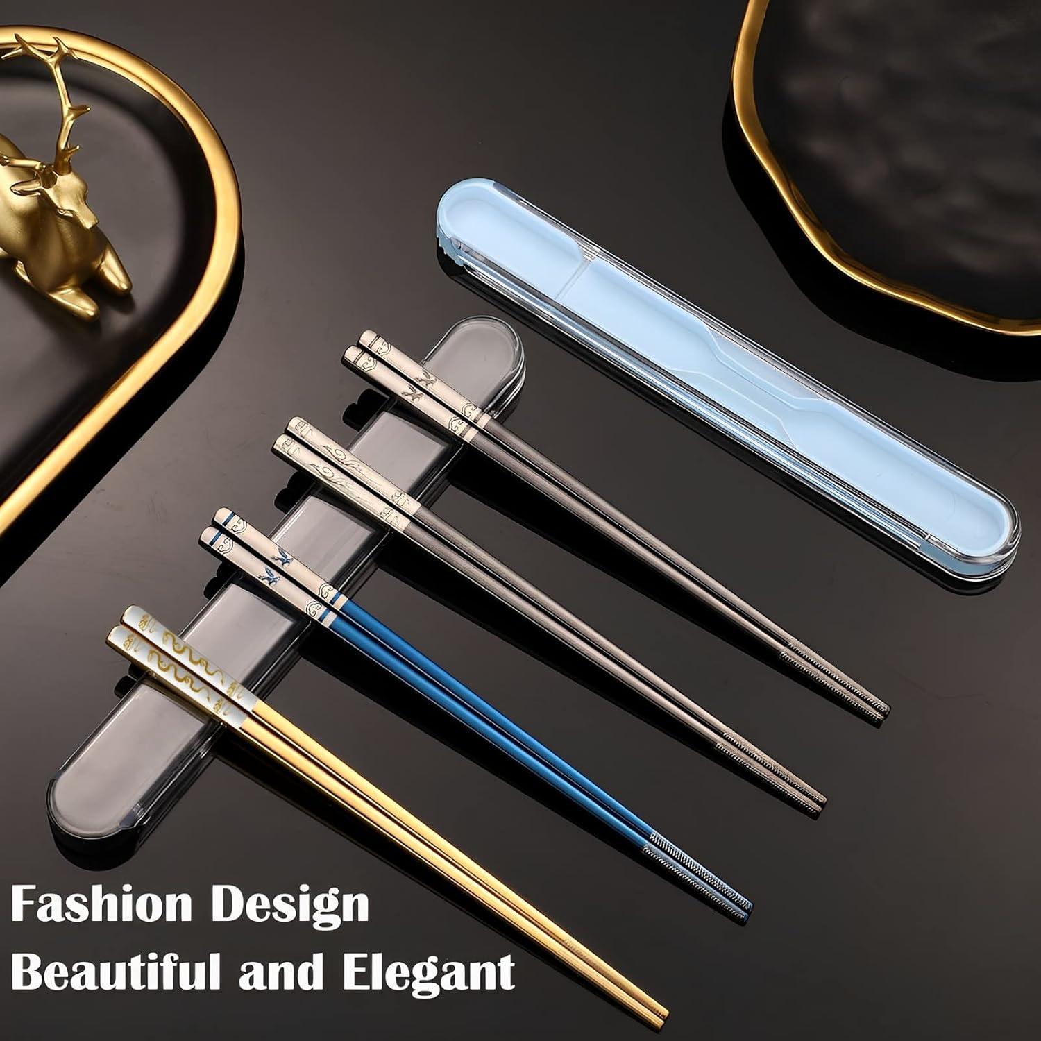 Palillos Portátiles de Acero Inoxidable ITXIYC Fénix Negro 21.1 cm