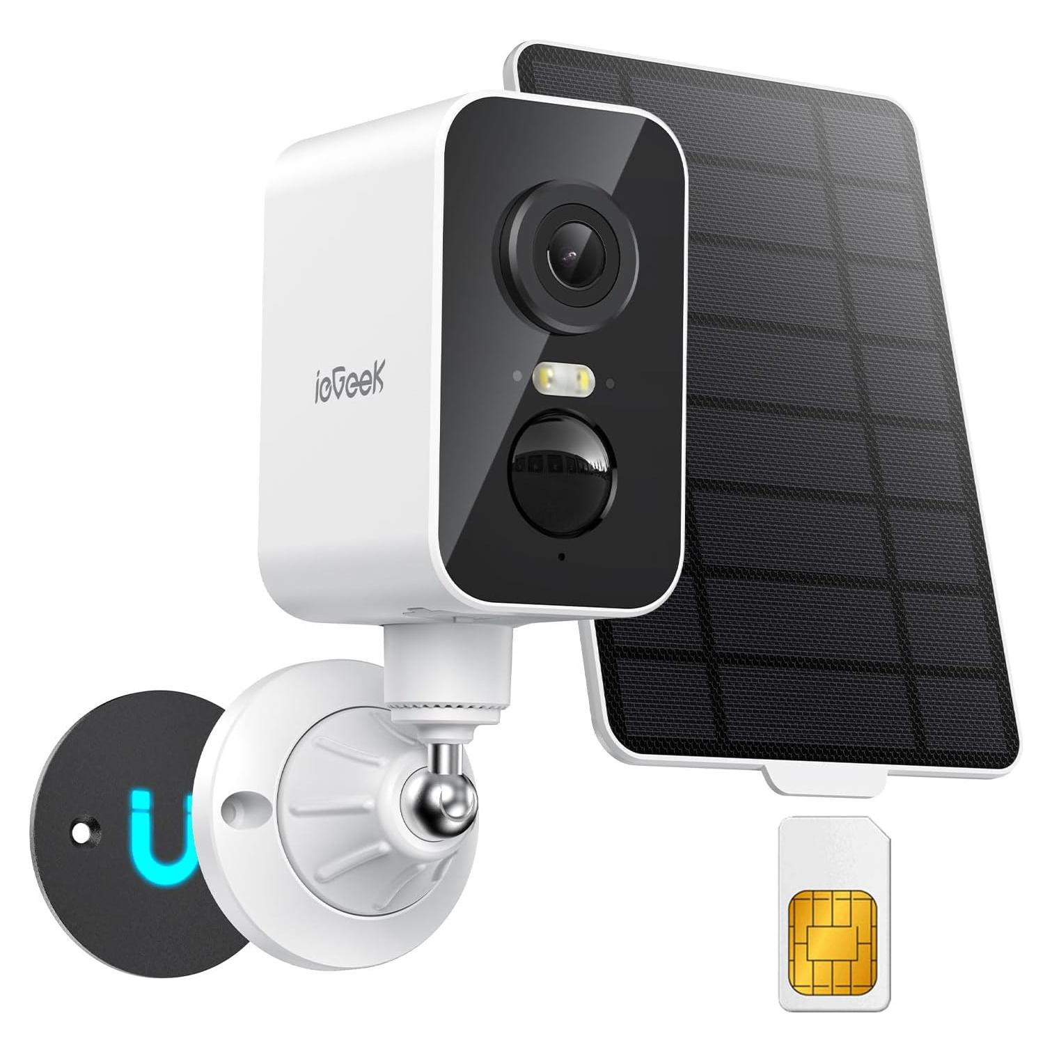 Cámara de Seguridad Celular 4G LTE ieGeek con Energía Solar 2K