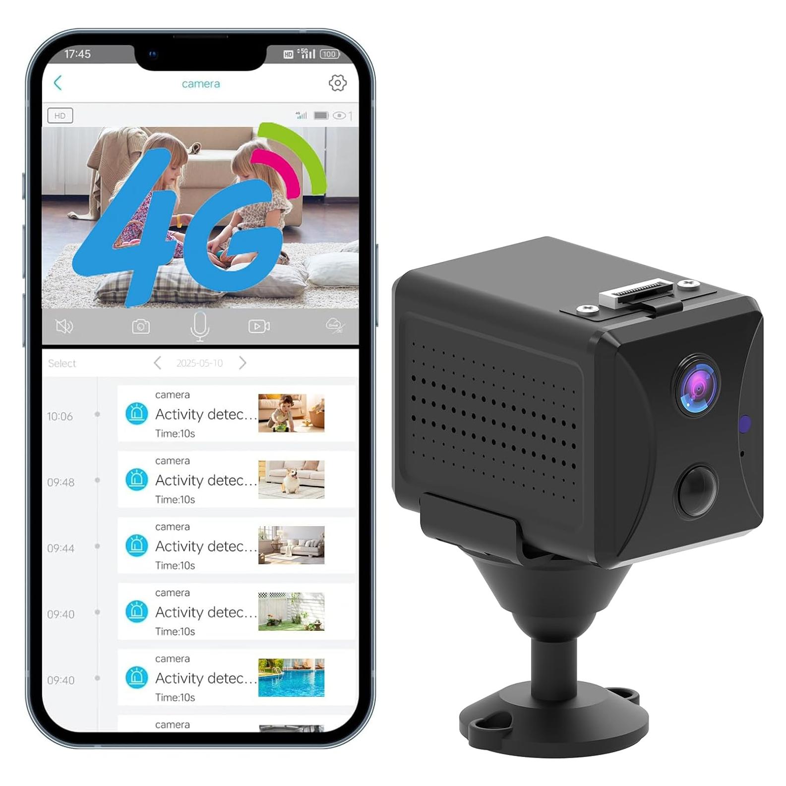 Cámara Espía 4G LTE Mini con SIM y Lente Extendida 20cm