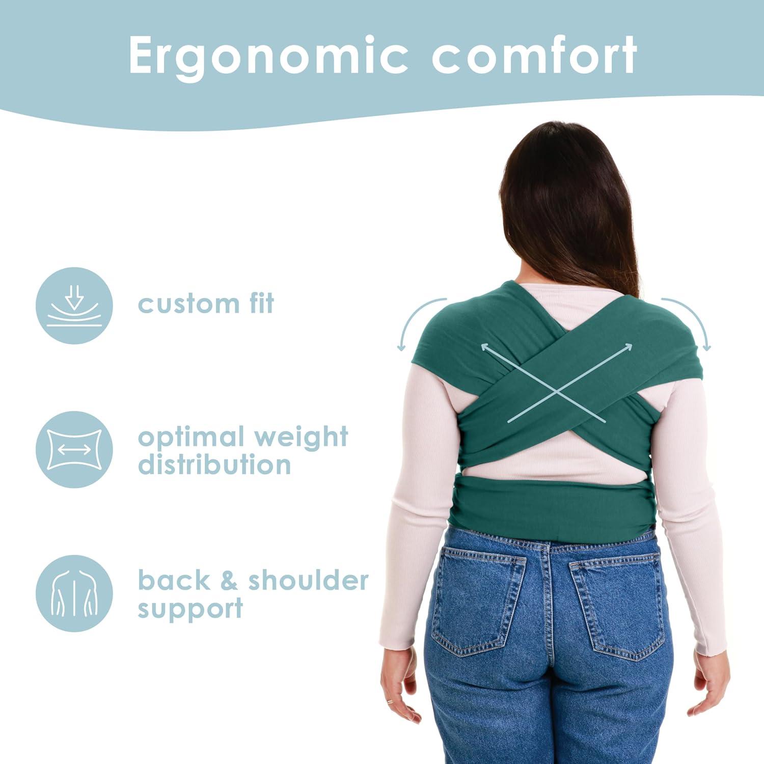 Fular Ergonómico Sleepy Wrap para Bebés 3.2-15.9 kg Verde Oscuro