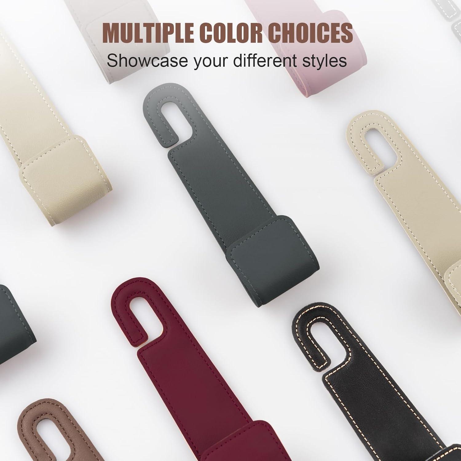 Ganchos de reposacabezas Rislobx para automóvil 2 PCS cuero