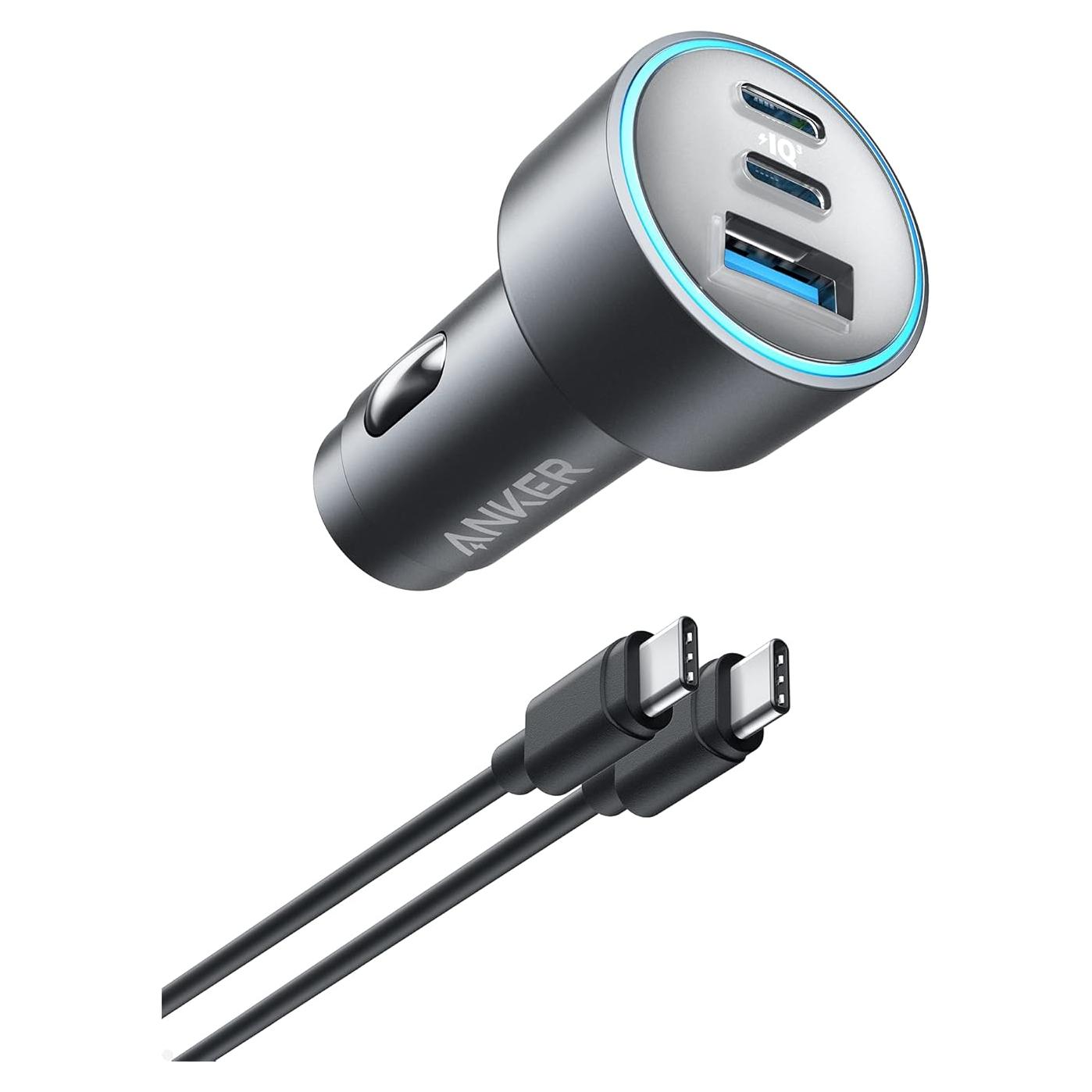 Cargador de coche Anker 535 USB-C 67W 3 puertos compacto