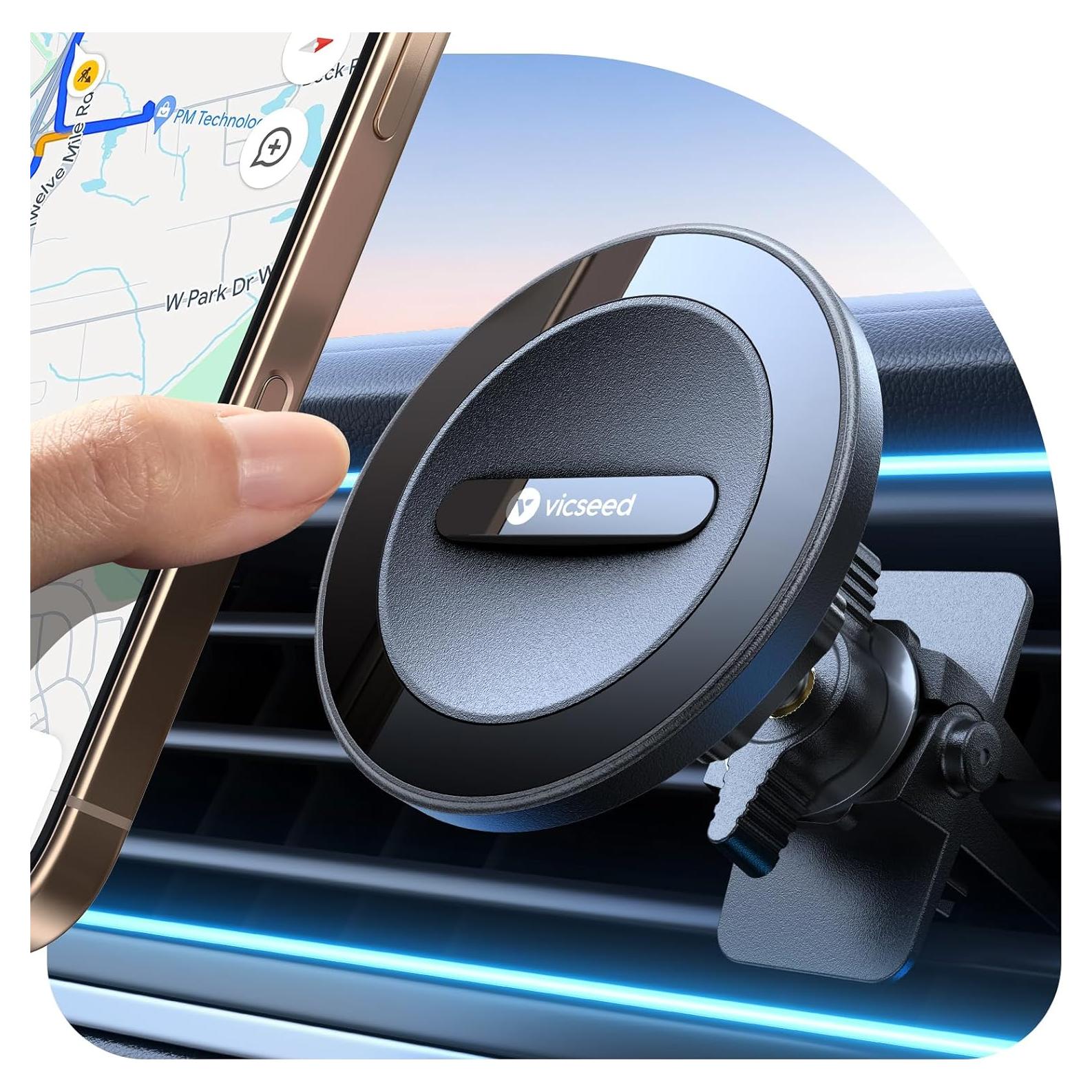 Soporte de Coche MagSafe VICSEED Negro - Ajustable 360°