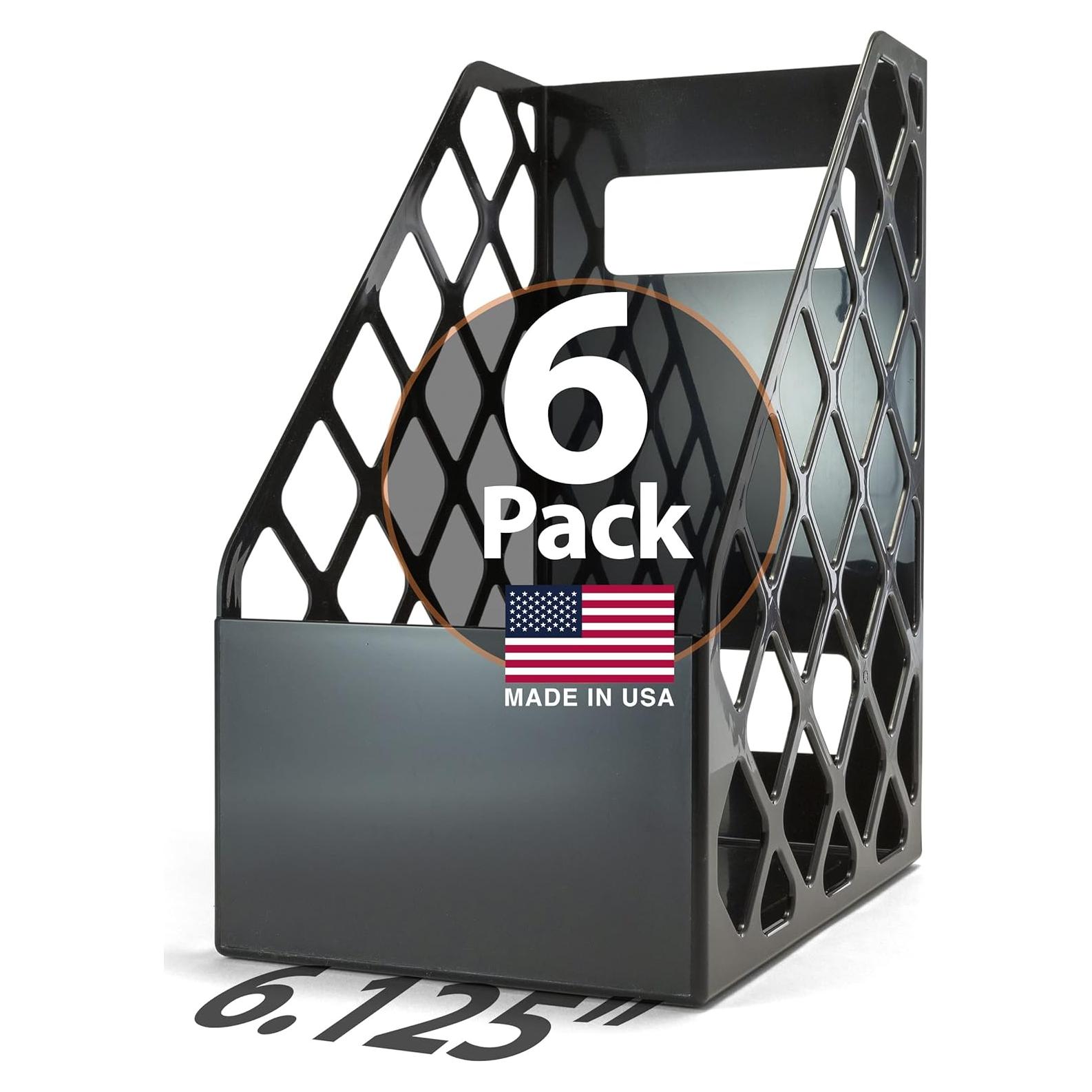 Archivo de Revistas Officemate 6 Unidades Cartón Reciclado Negro