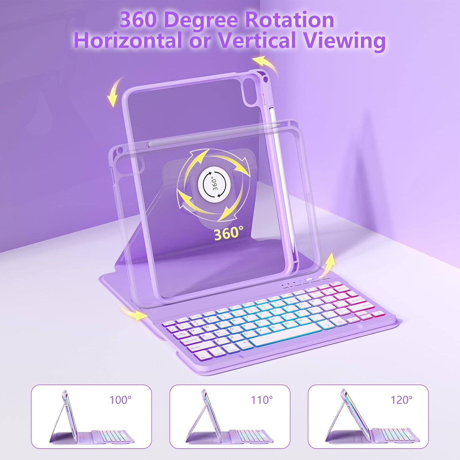 Funda Teclado Inalámbrico MMK para iPad 11" y 10" - Retroiluminada 7 Colores