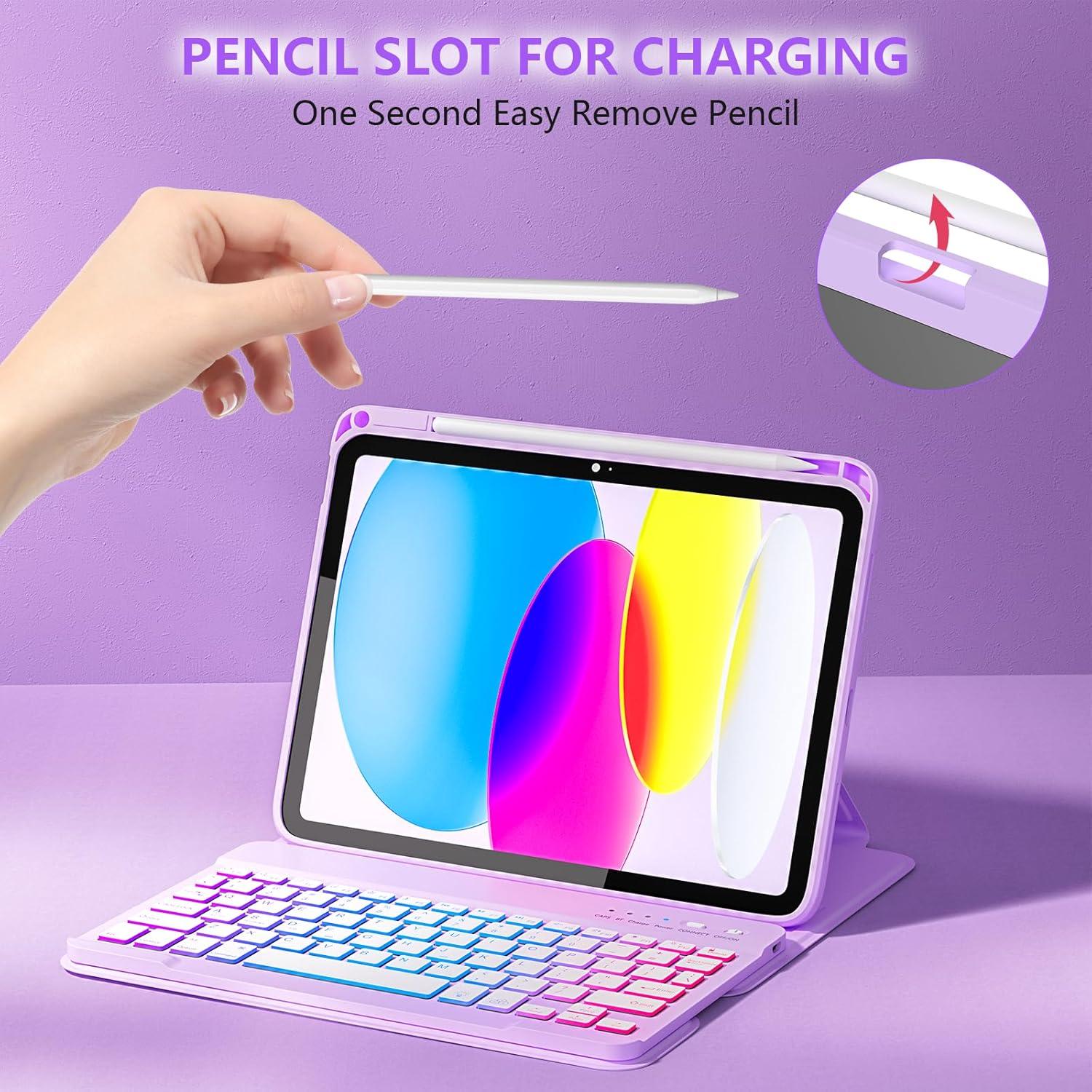 Funda Teclado Inalámbrico MMK para iPad 11" y 10" - Retroiluminada 7 Colores