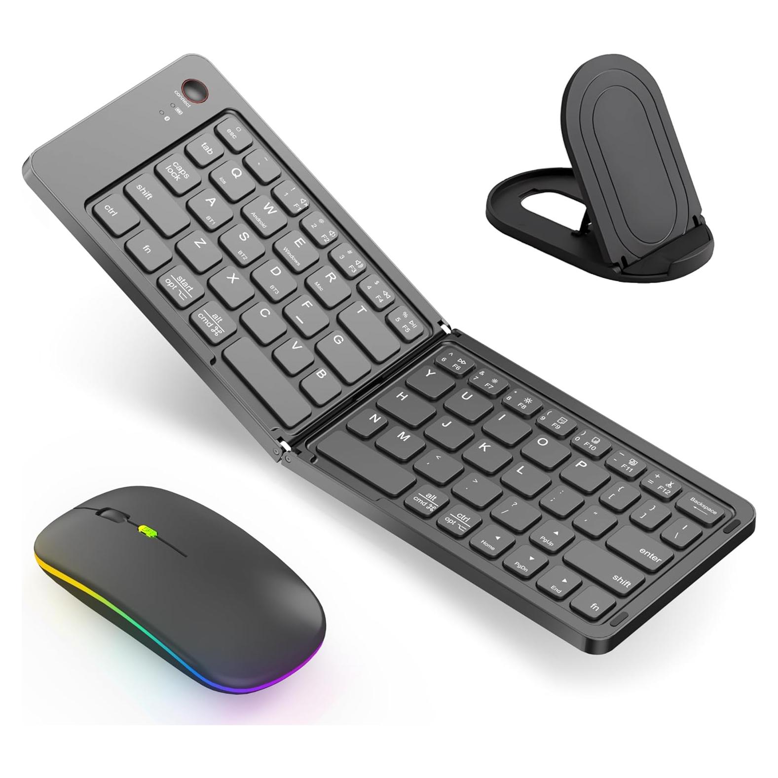 Combo Teclado y Ratón Inalámbrico Zcyzbb Plegable Bluetooth