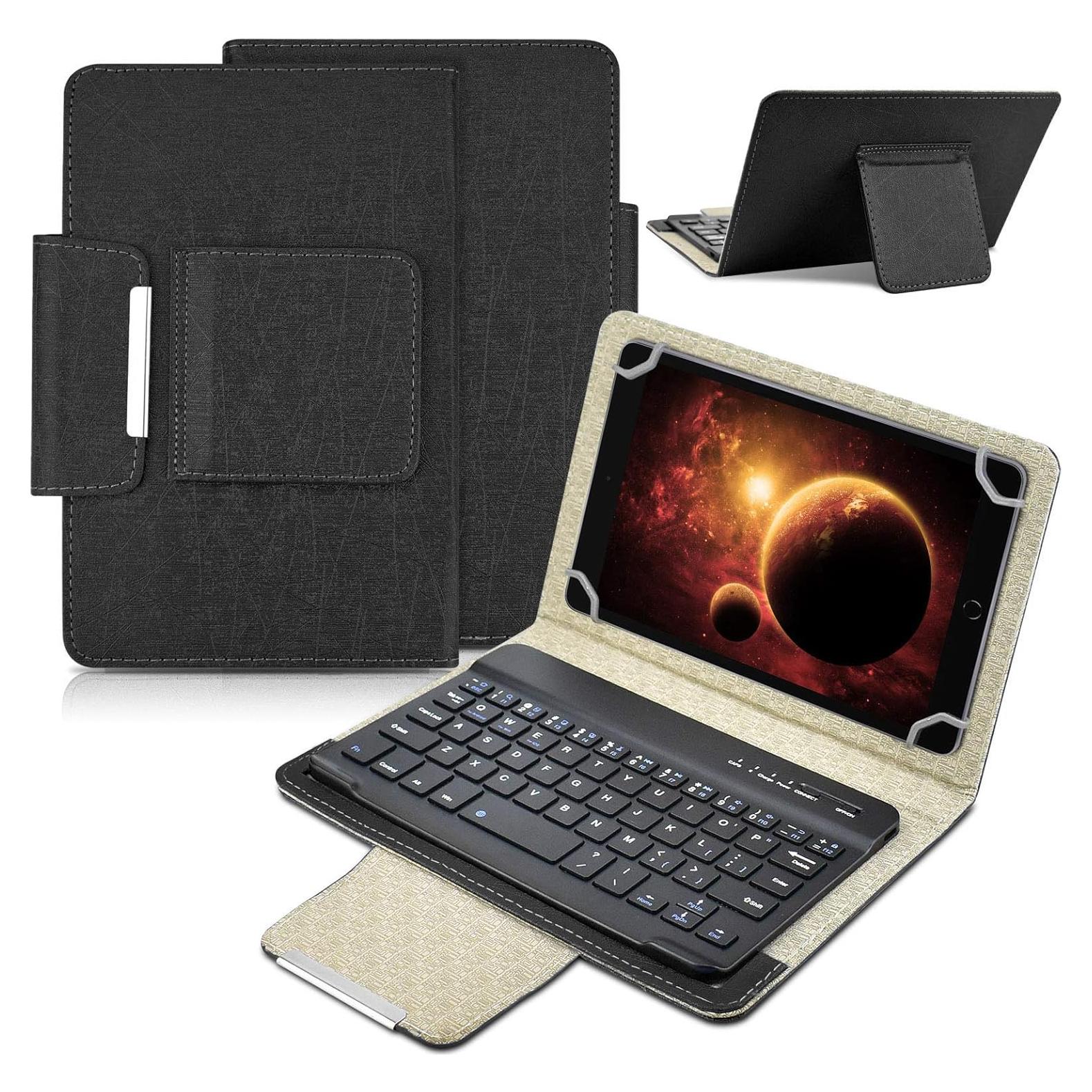 Funda Universal con Teclado Bluetooth DETUOSI 8" Negra