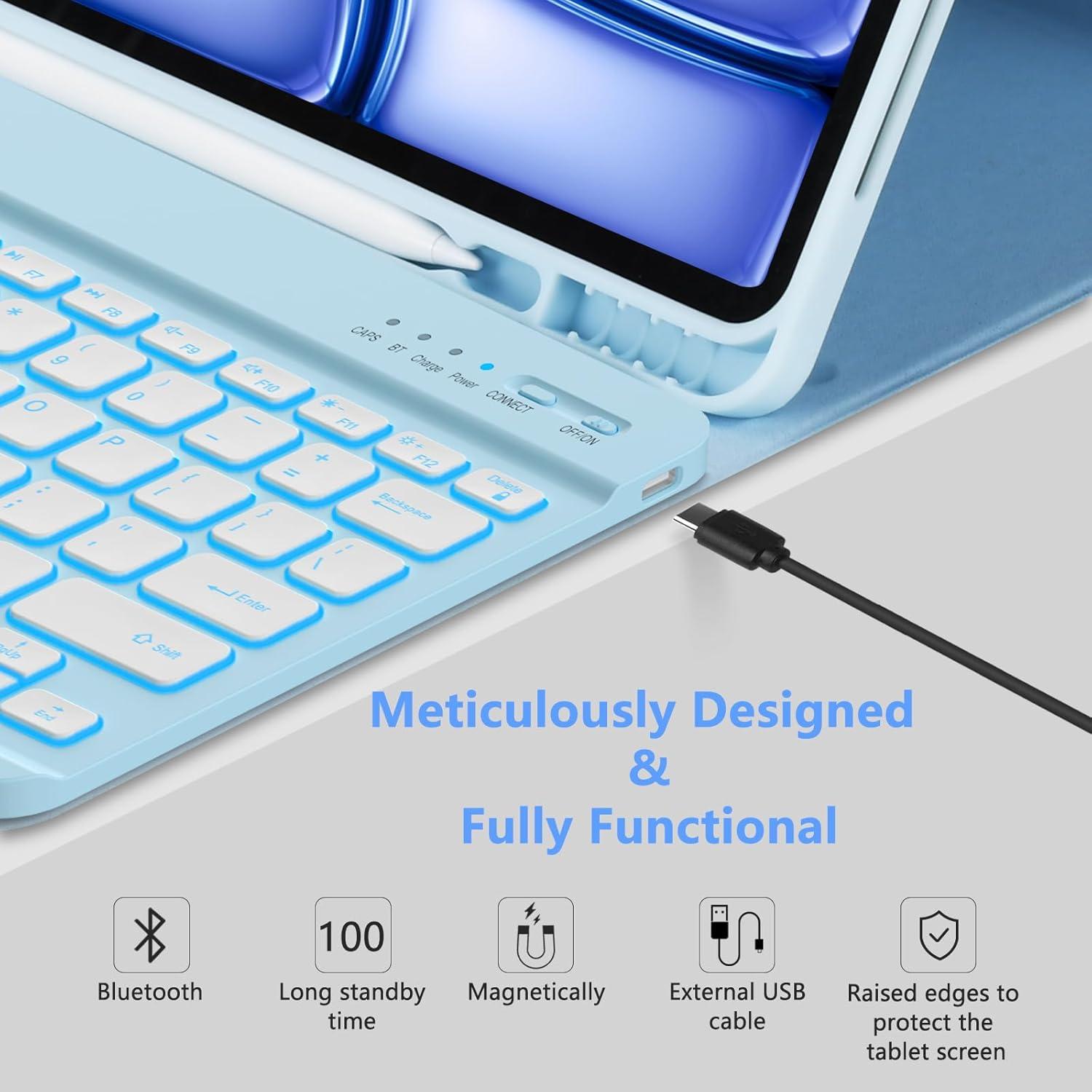 Funda con Teclado Bluetooth MMK para iPad Air 33 cm y Pro 32.8 cm