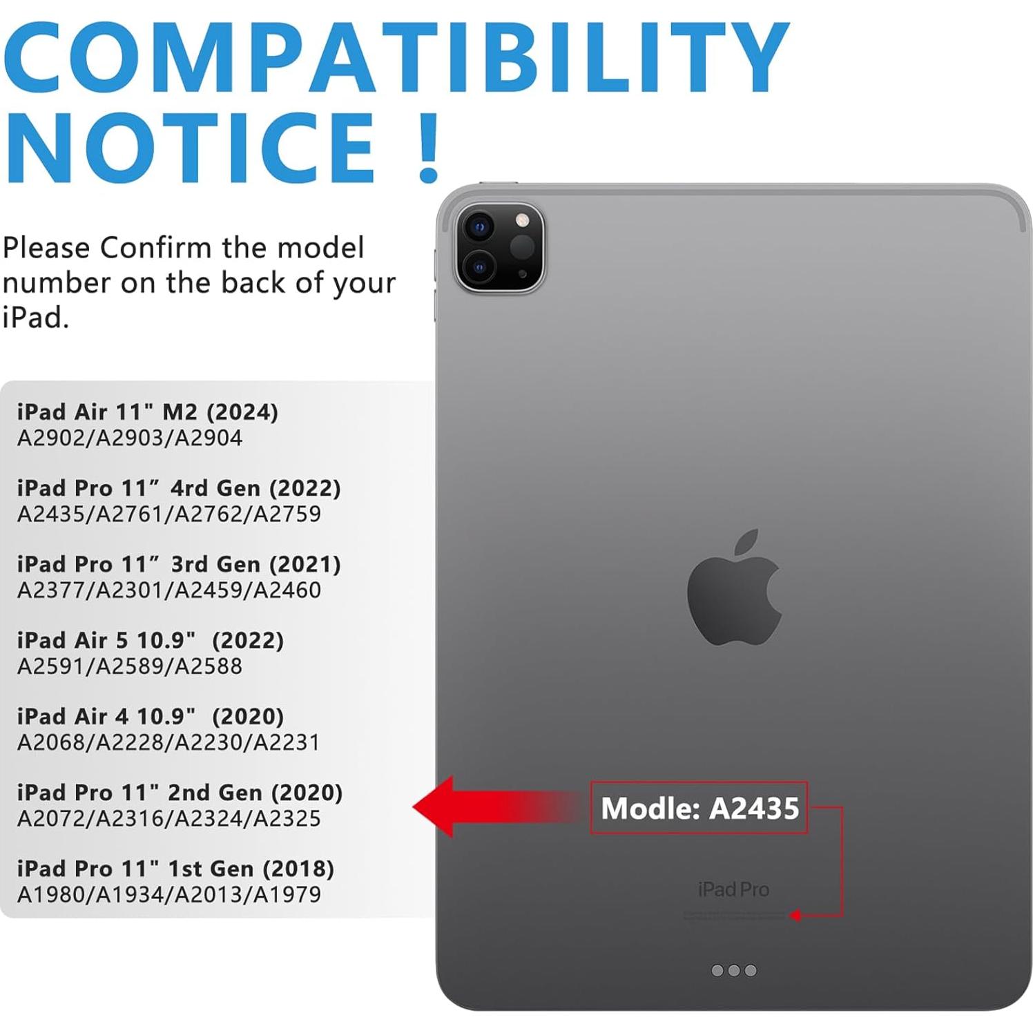 Funda con Teclado MMK para iPad Pro 11" y Air 10.9" - Negro