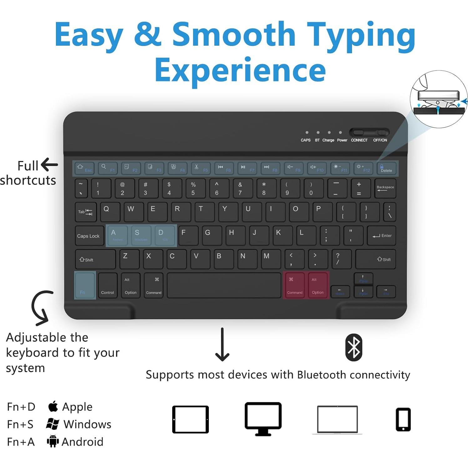 Funda con Teclado MMK para iPad Pro 11" y Air 10.9" - Negro