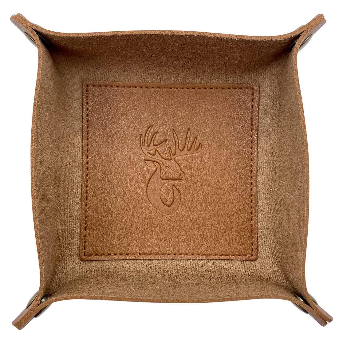 Organizador de Noche PhantAccy - Bandeja de Joyería Cuero Marrón