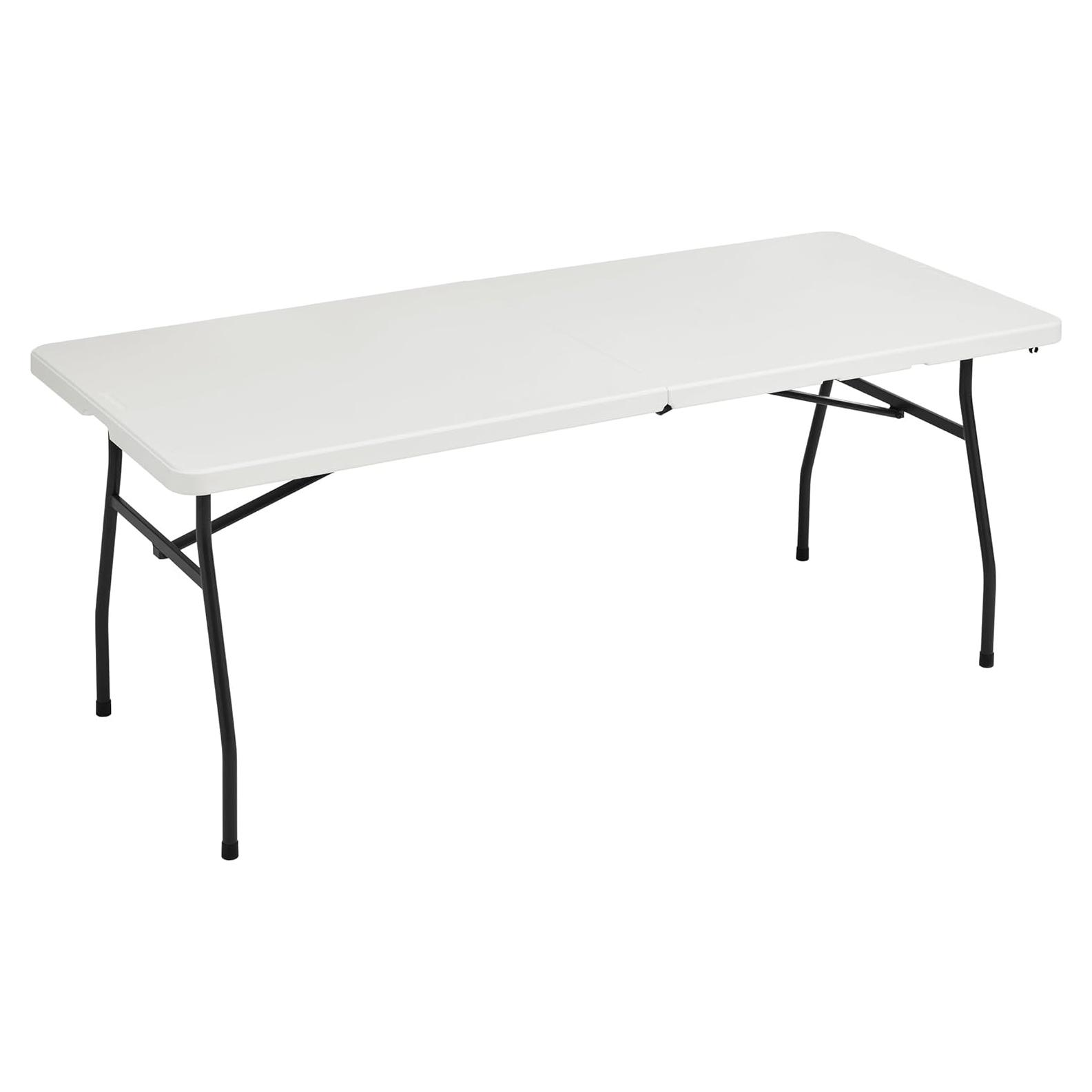 Mesa Plegable Amazon Basics 1.83 m Blanca para Interior y Exterior