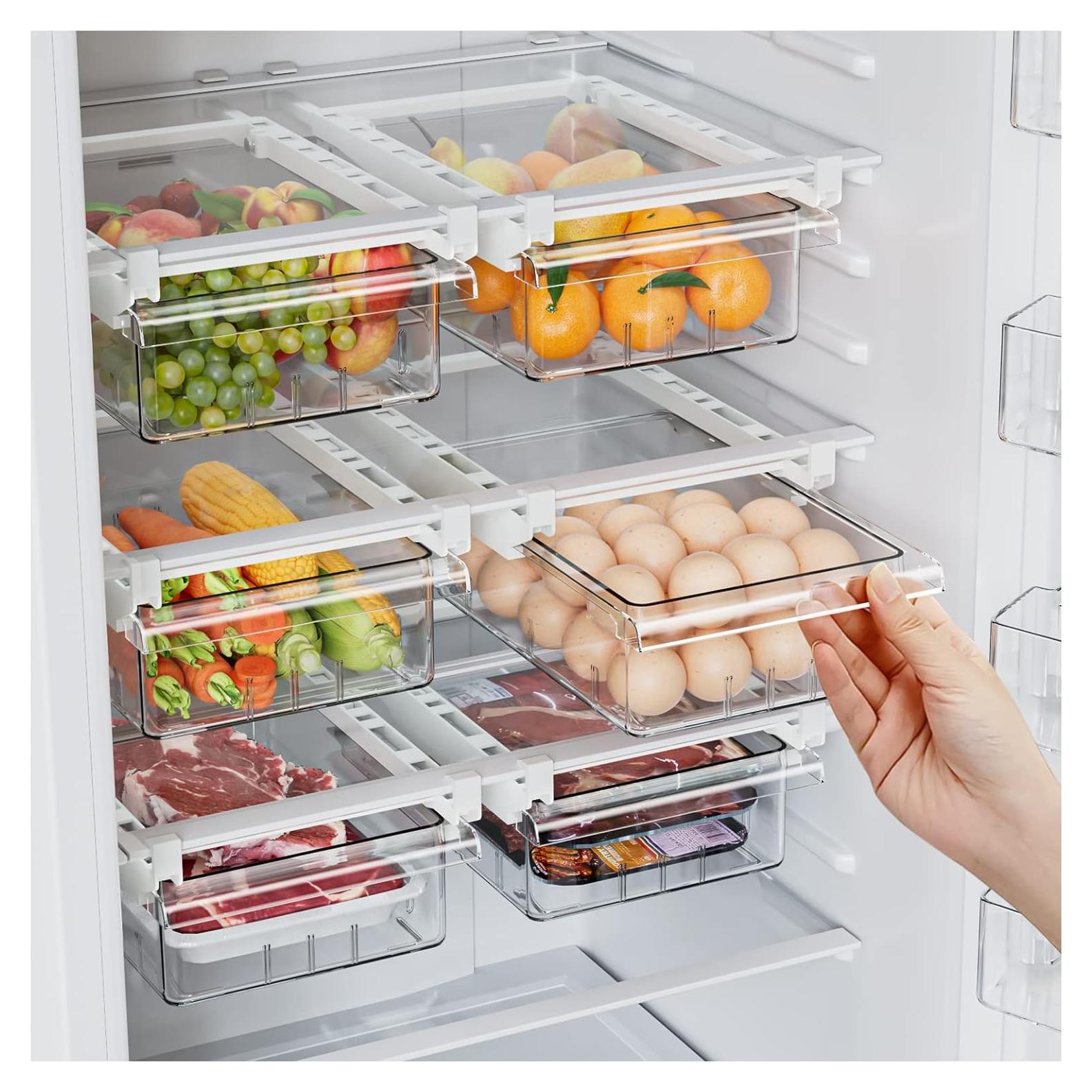 Organizador de Cajones para Refrigerador SNSLXH 2 Pack - Transparente