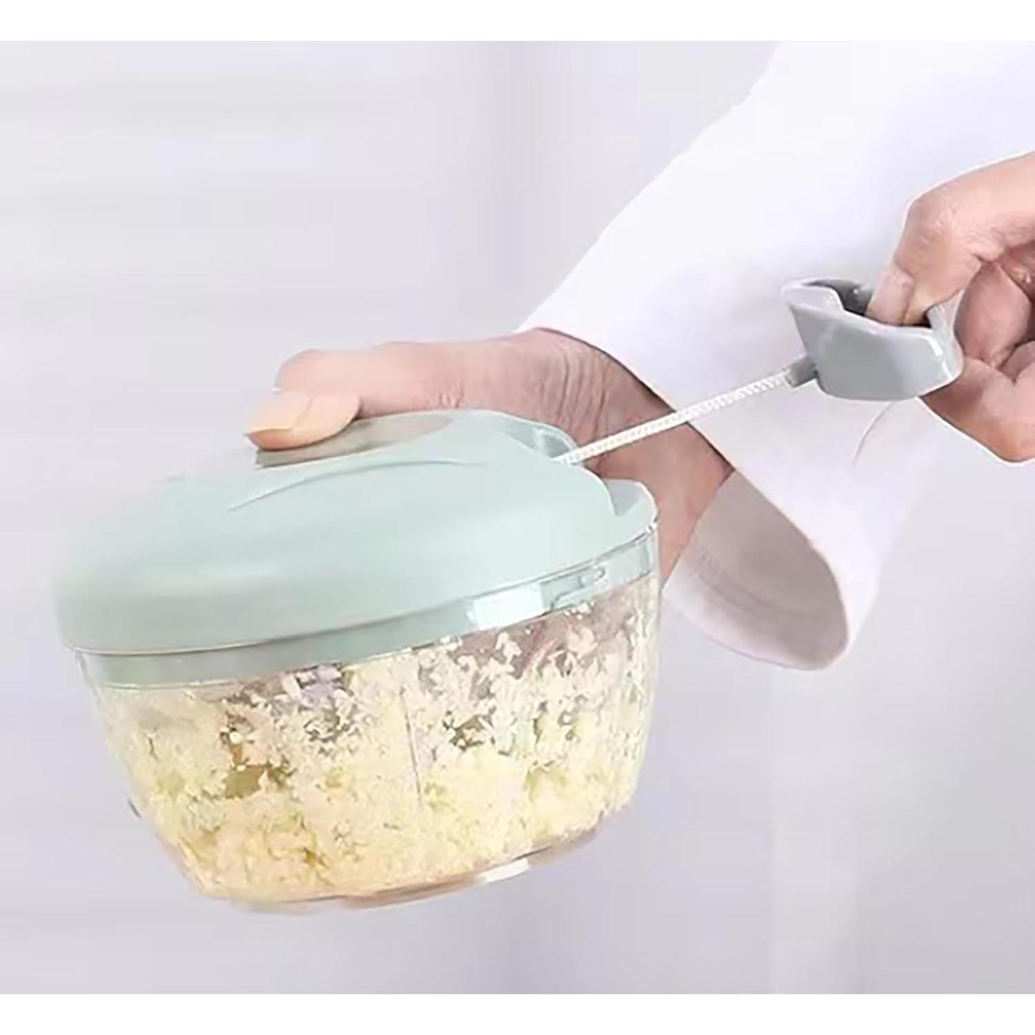 Picador de Ajo Manual YIKANGHENG 500ml Resina ABS Azul