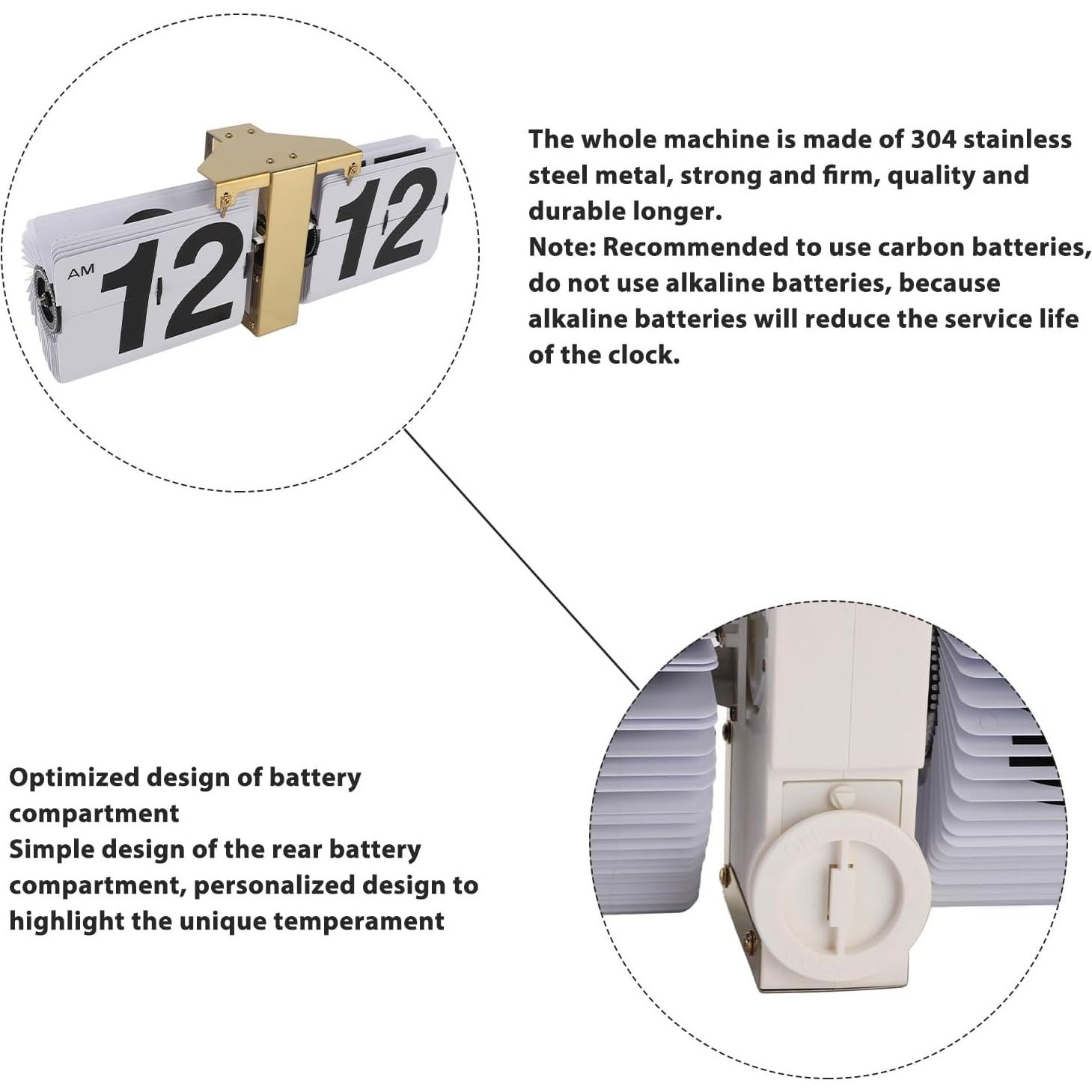 Reloj de Volteo Automático Genérico Oro Digital 36x14cm